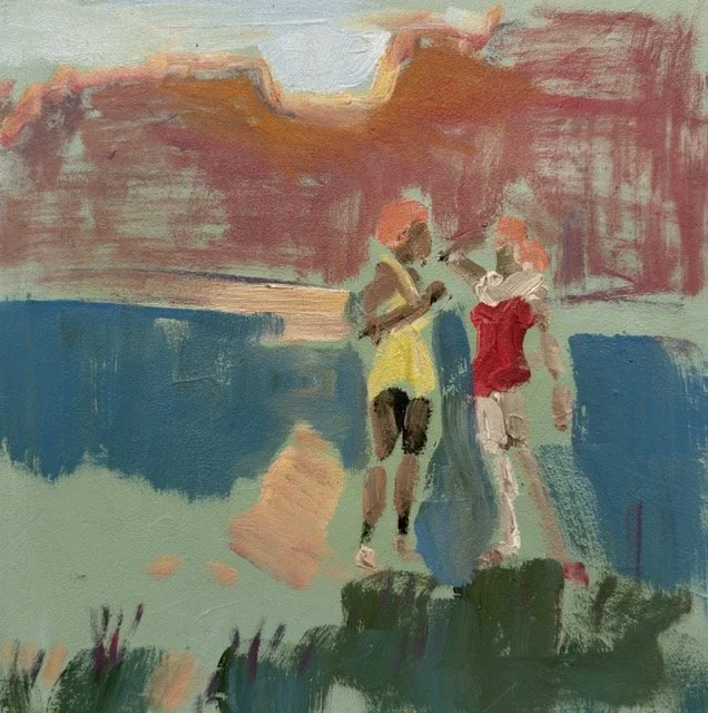 Anne Crowley, Bathers, 12x12, oil on wood panel