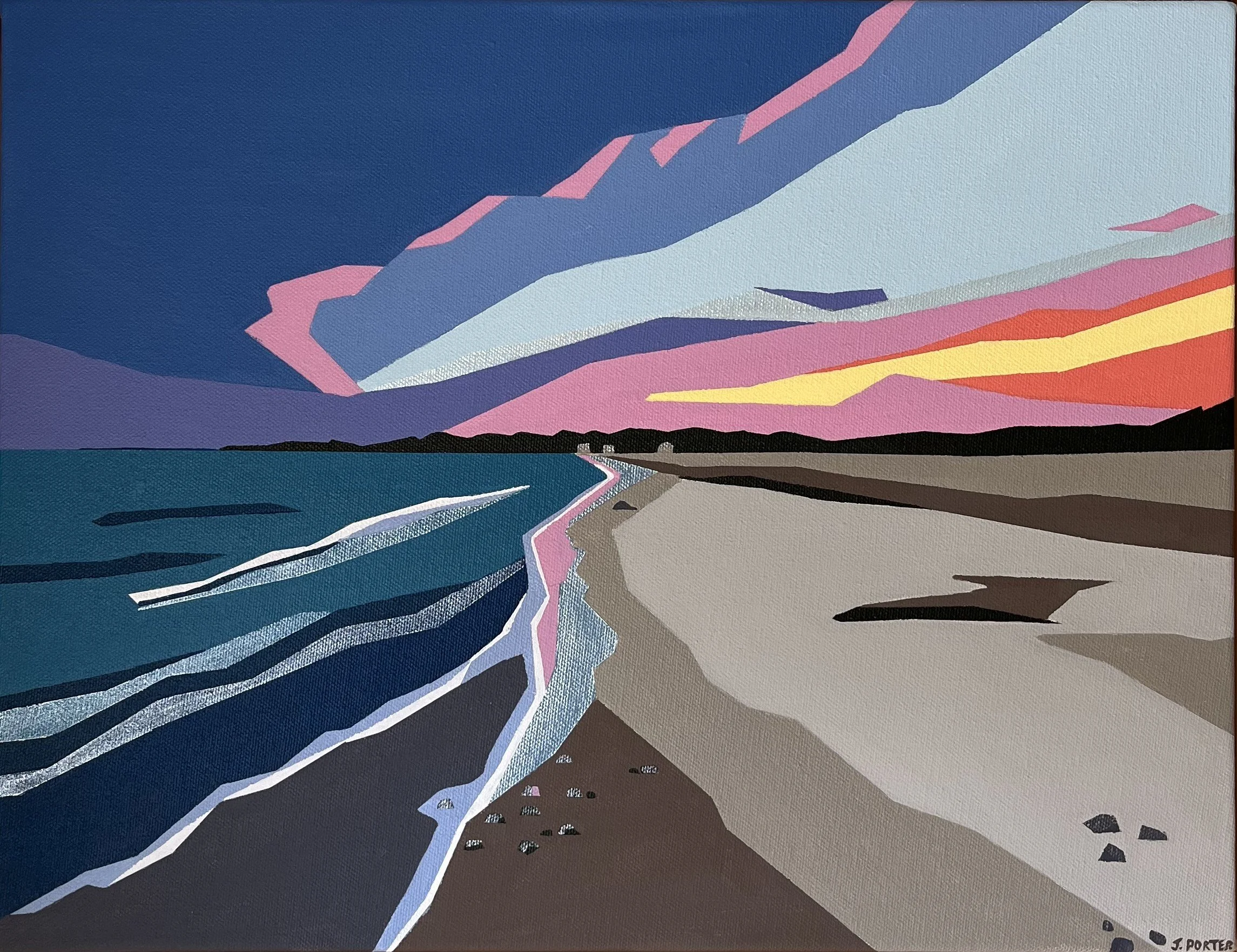 Summer Beach Sunset_18x14_Acrylic on Canvas_Jessica Porter.jpeg