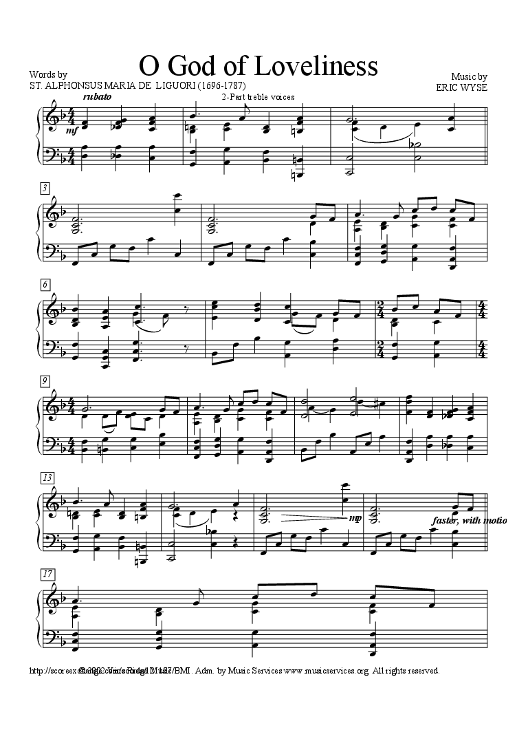 Classic Funeral Hymn: "O God of Loveliness"