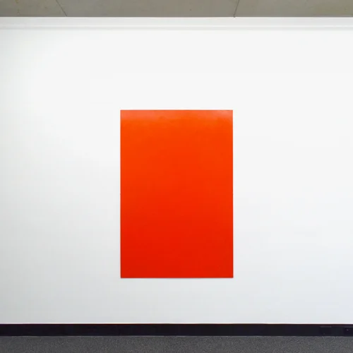 Enamel on Masonite 183 x 122 cm. Courtesy of the artist and Anna Schwartz Gallery John Nixon Orange Monochrome 1992