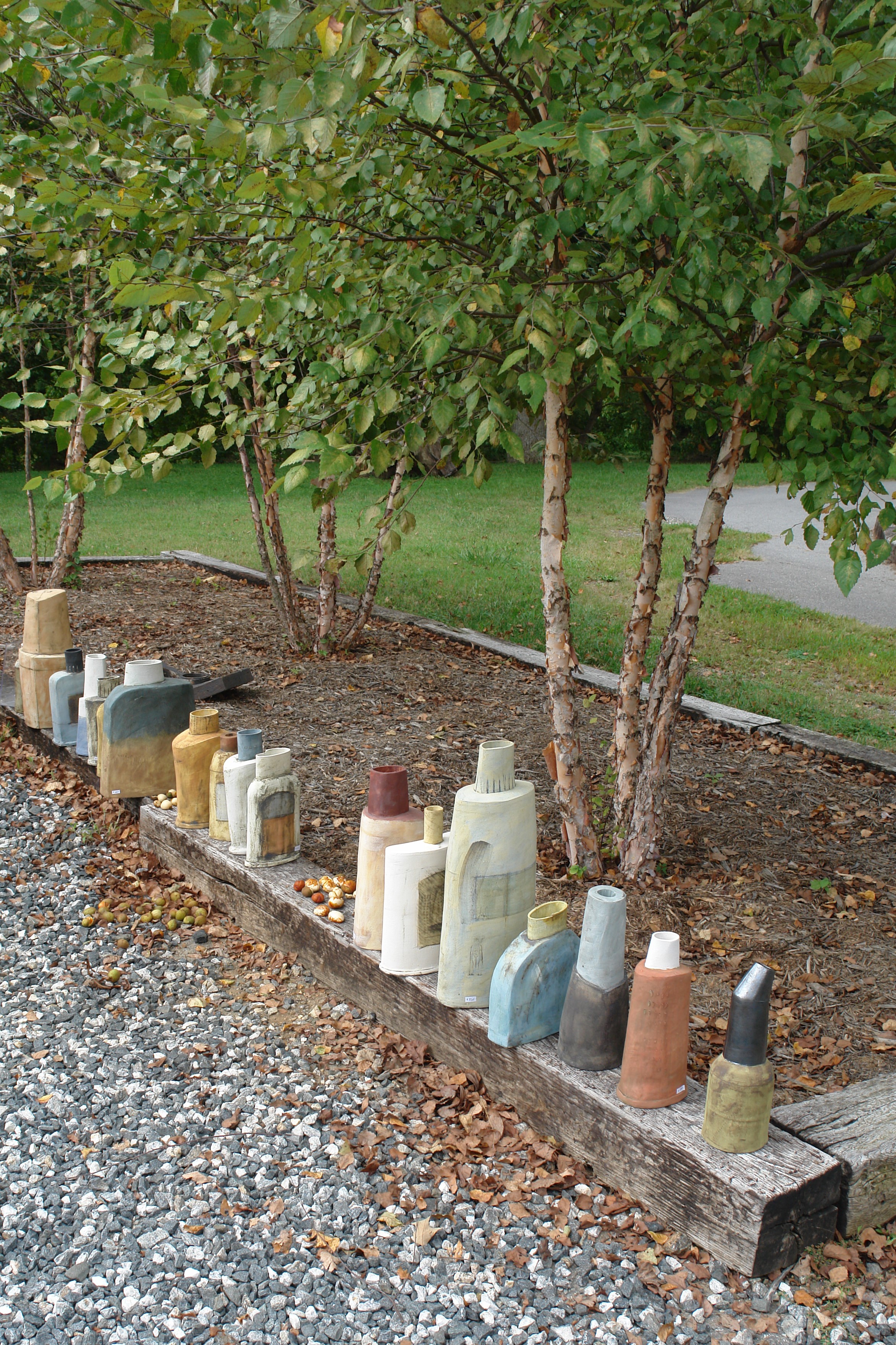 Birches and Pottery.JPG