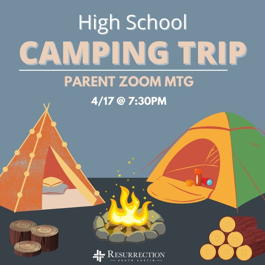 There will be a Zoom meeting for High School parents (High Schoolers can join too) on Wednesday, 4/17 at 7:30pm. At the meeting we will discuss possible dates and preliminary information about the camping/backpacking trip we are planning for high sch