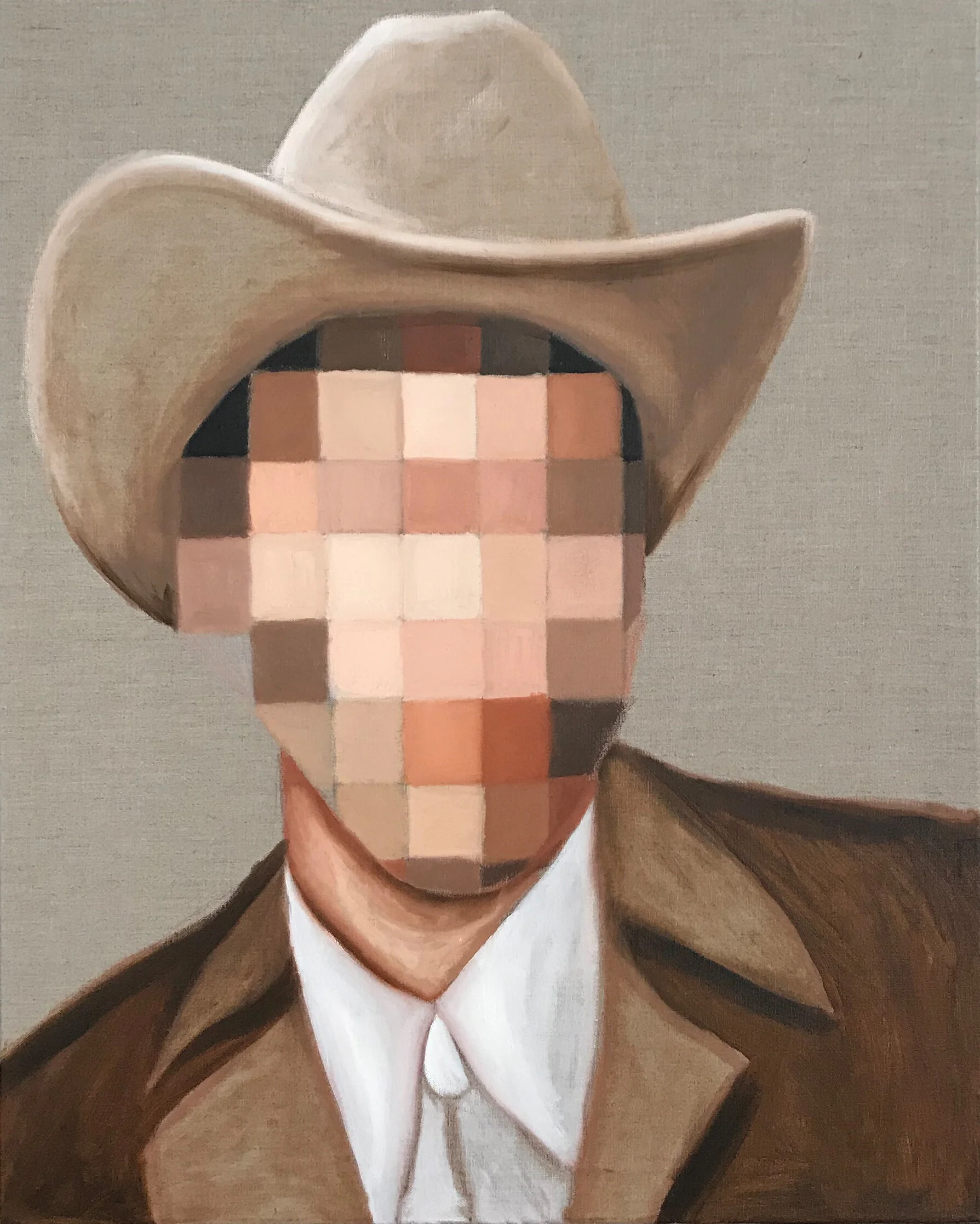 Linen Cowboy Oil & Acrylic on Linen 24 x 36" 2019 Collected