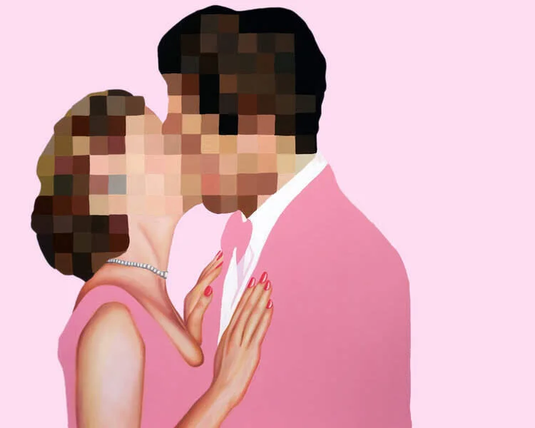 The Kiss Oil & Acrylic on Canvas 48 x 60" 2018 Collected