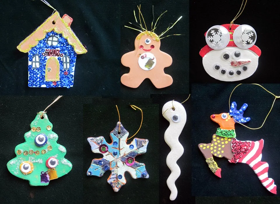 Some of our kooky creations: Disco Holiday House, Cyclops Gingerbread Man, Daredevil Snowman Pilot, Surveillance Christmas Tree, Icicle Sperm (PG rated) and Overjoyed Reindeer