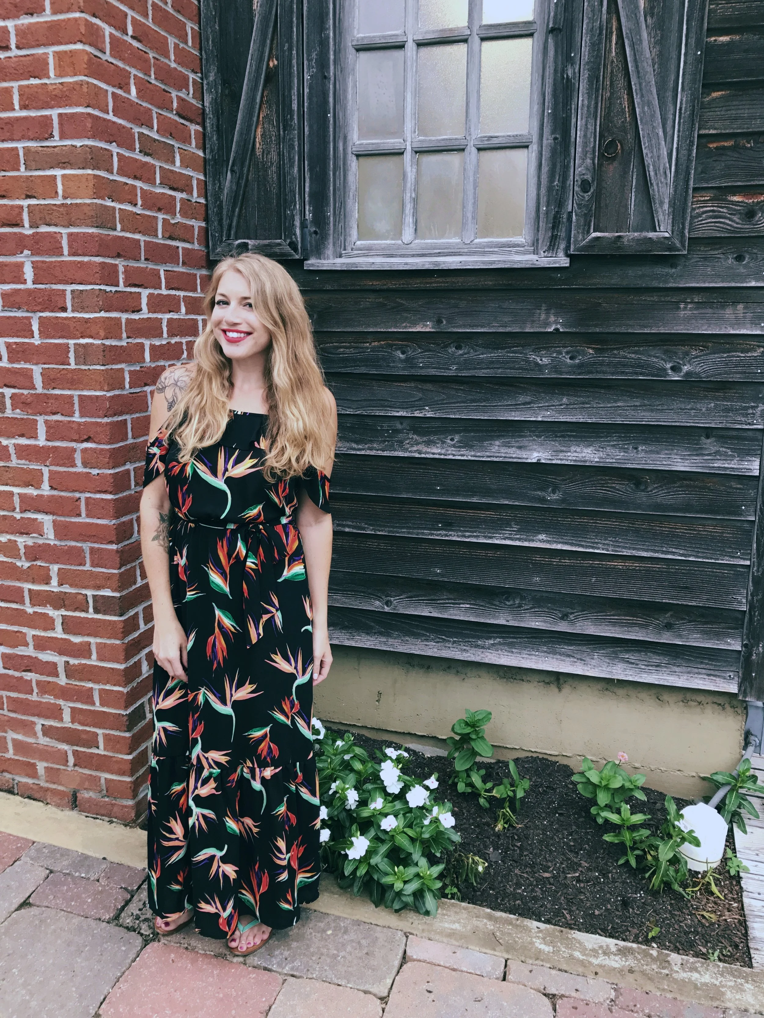 Hawaiian Tropical Maxi Dress