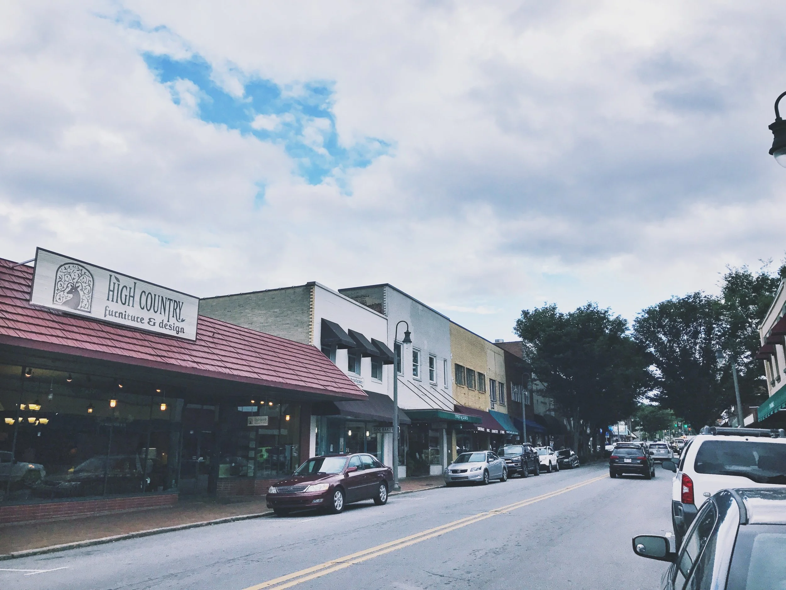 Quaint little shopping center in downtown Waynesville 