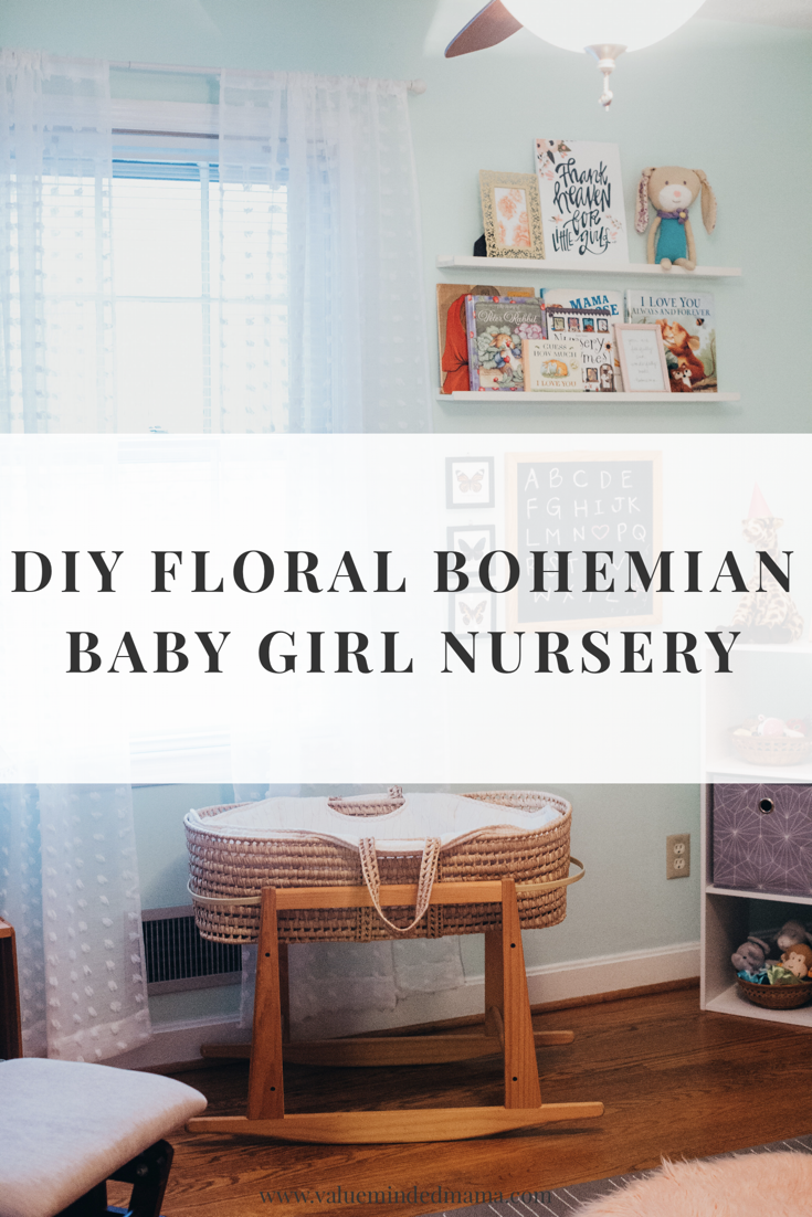 DIY Floral Bohemian Baby Girl Nursery