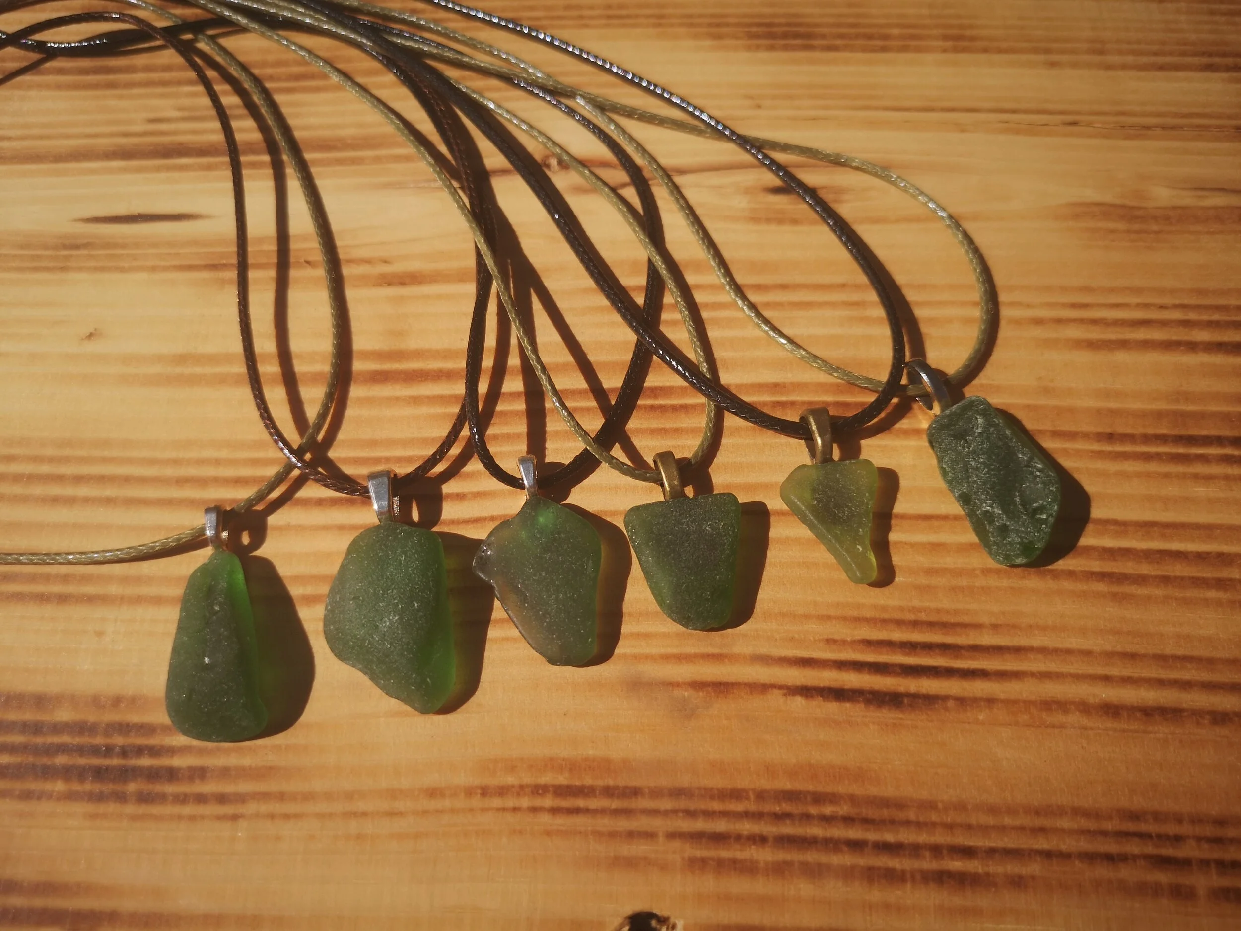 Dark Green Seaglass Necklace