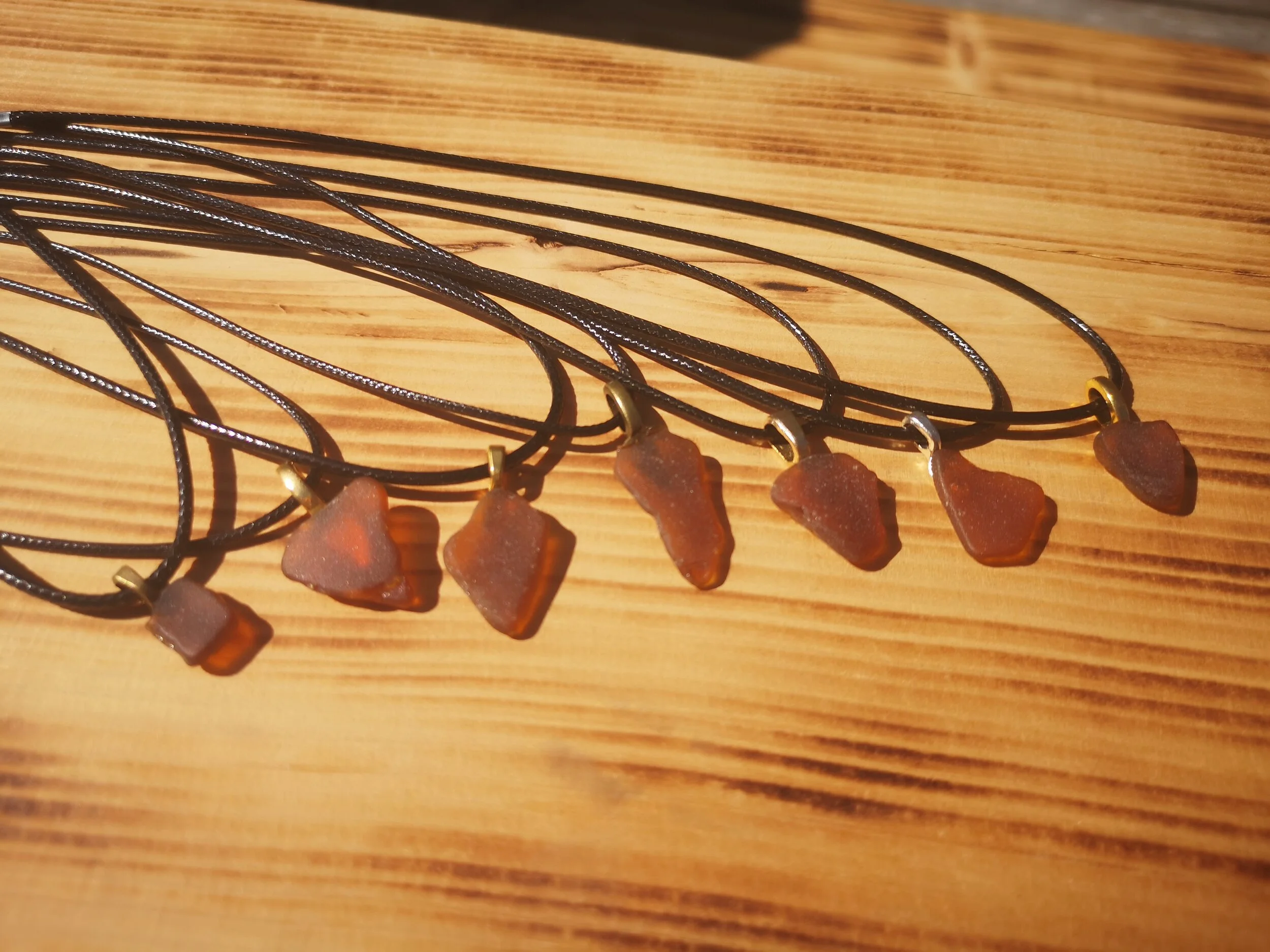 Brown Seaglass Necklace