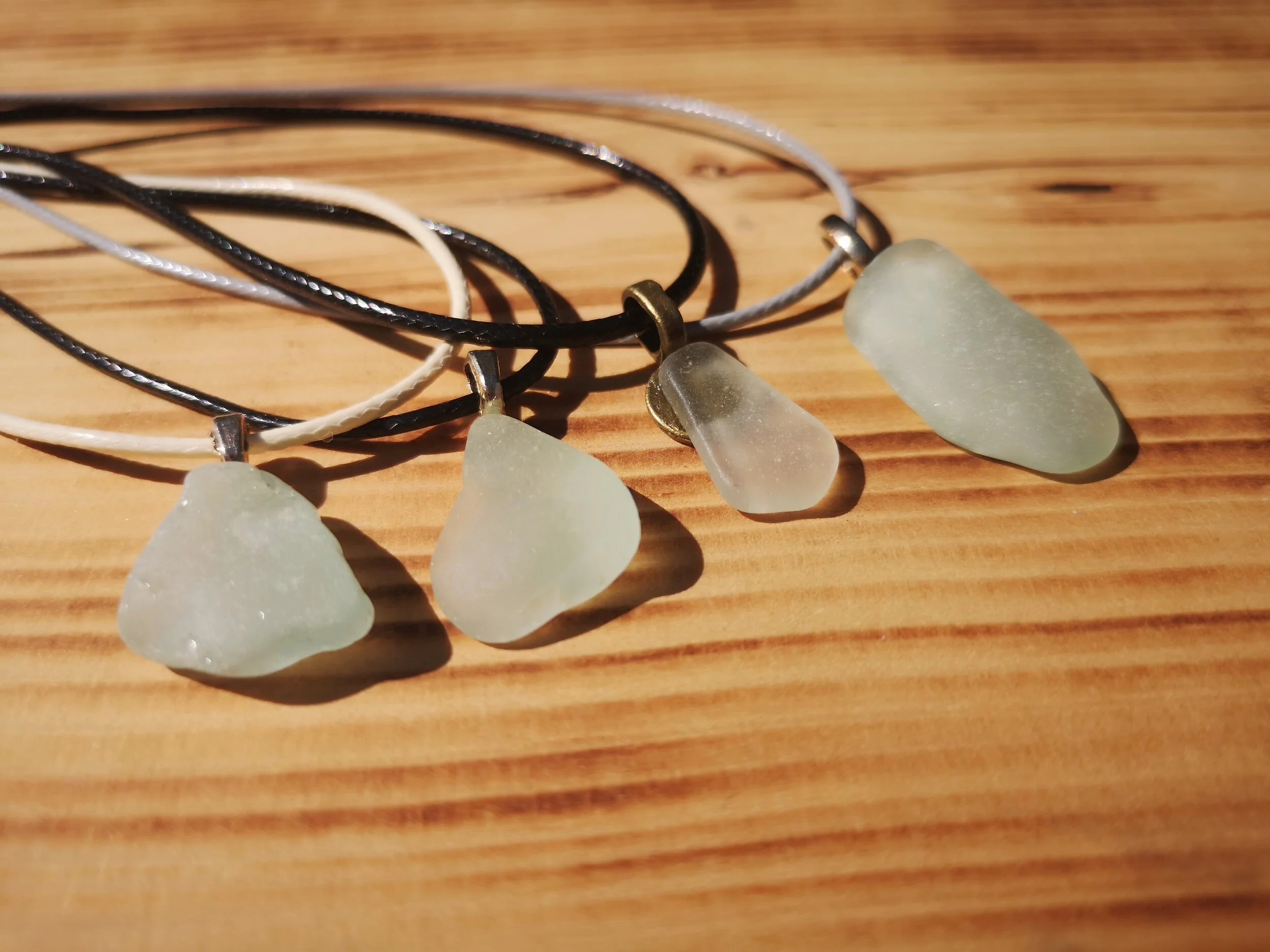 Aqua Seaglass Necklaces