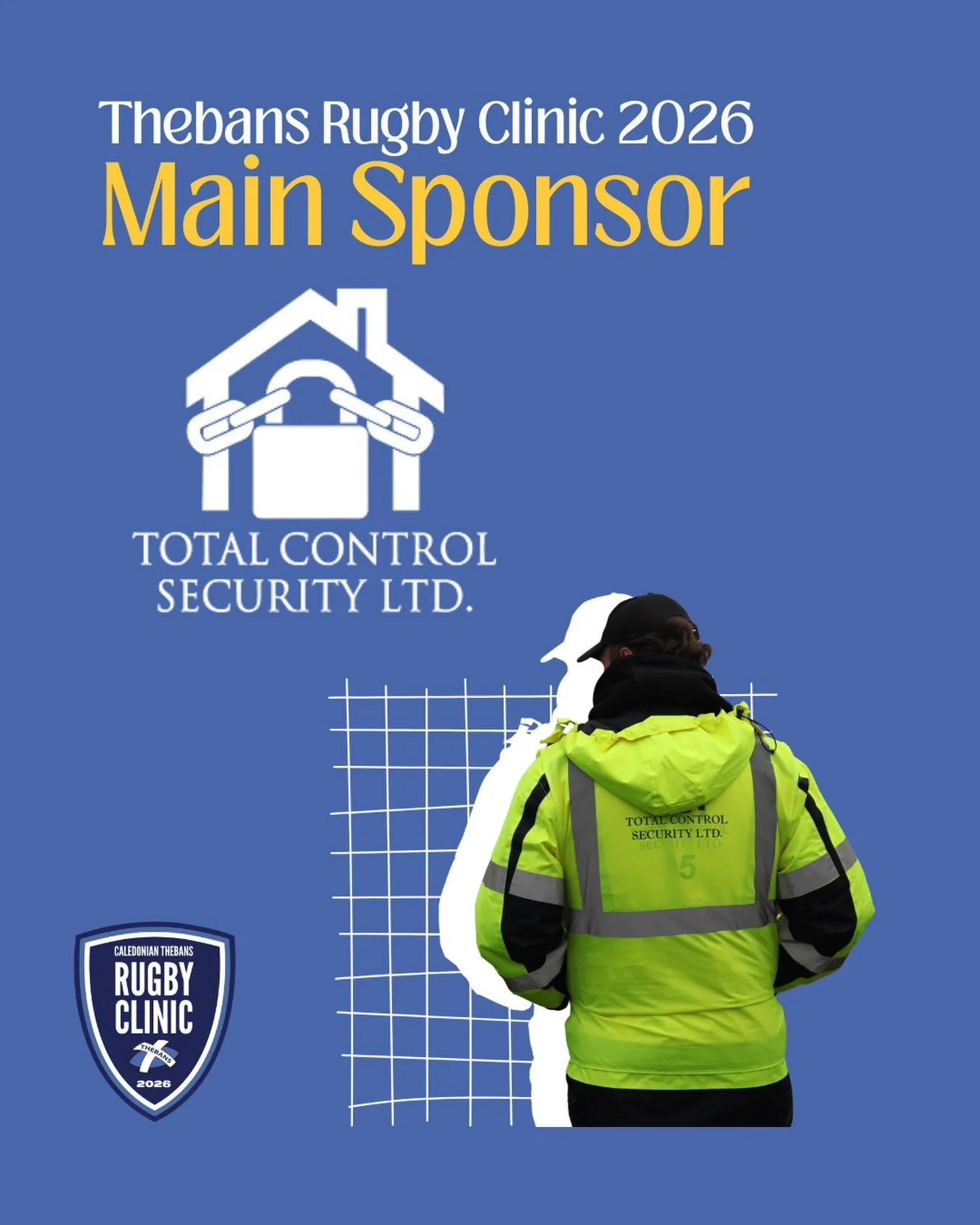 Delighted to confirm that @total_control_security_ltd will once again be the main sponsor for the Thebans Rugby Clinic 2026!

Not only will the friendly faces of Total Security be keeping us all safe over the weekend, but their kind support ensures C