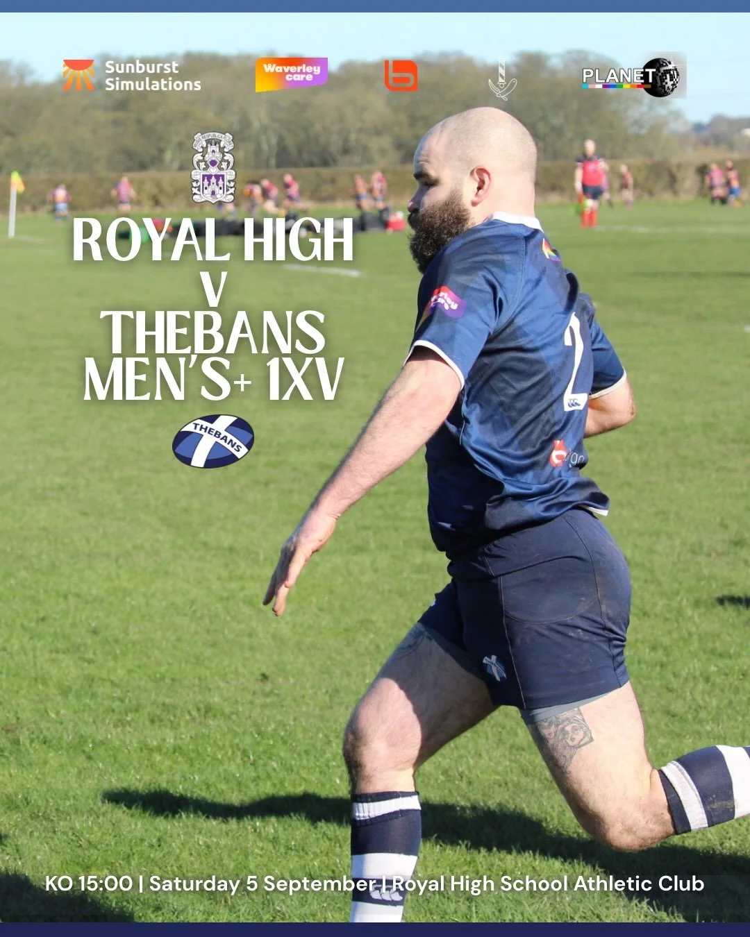 Rugby Saturdays are so back!

Caledonian Thebans Men&rsquo;s+ kick-off their season on familiar ground, facing @royalhighrugby in an &lsquo;away&rsquo; game, with Connor Colquhoun leading the team out as Captain for the first time. 

Get yourself dow