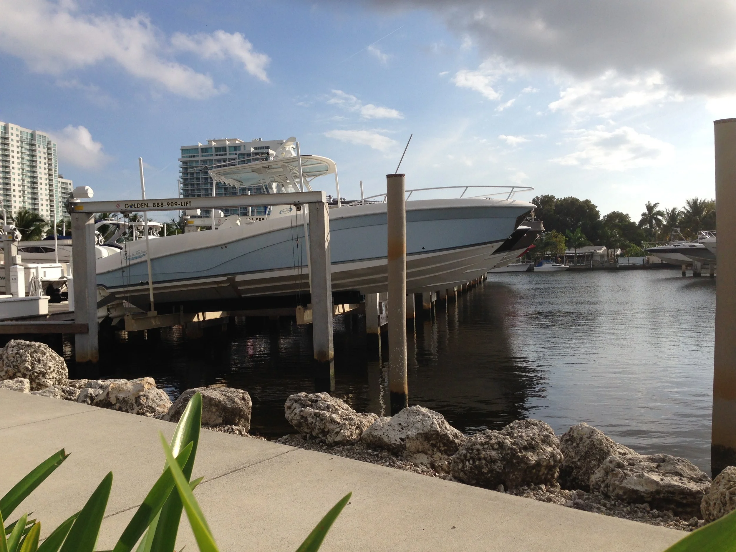 Marina build with private boatlifts