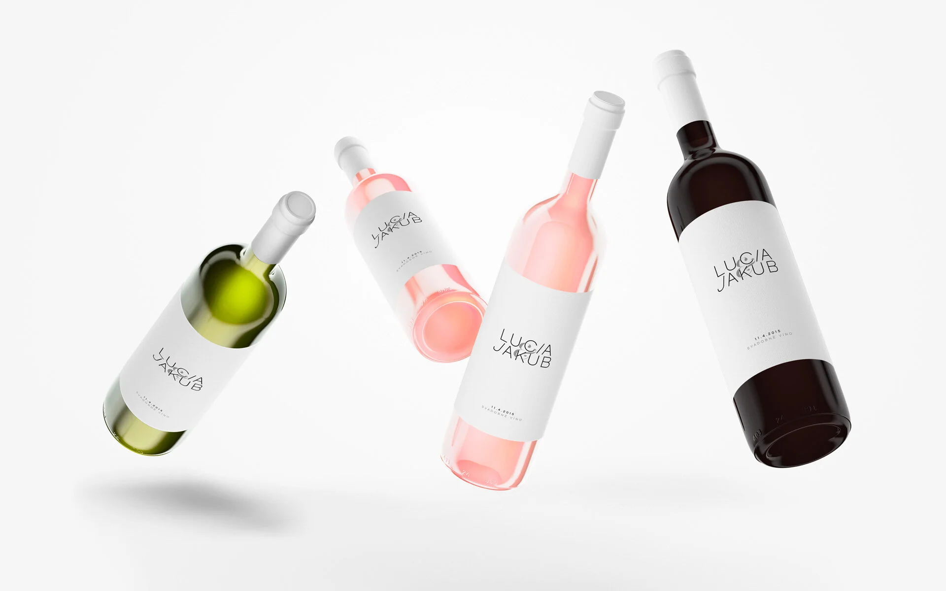 Lucia & Jakub wedding wine labels