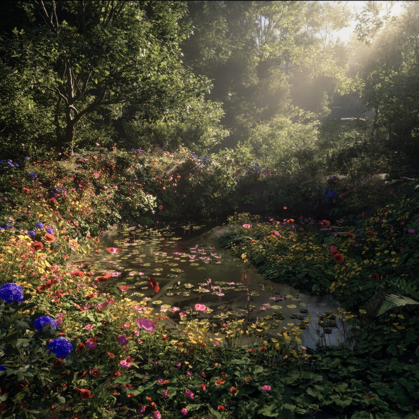 A lush forest pond scene I made as an practice project on Unreal Engine 5. #ue5 #unrealengine #unreal5 #forest #environmentdesign #environmentart
