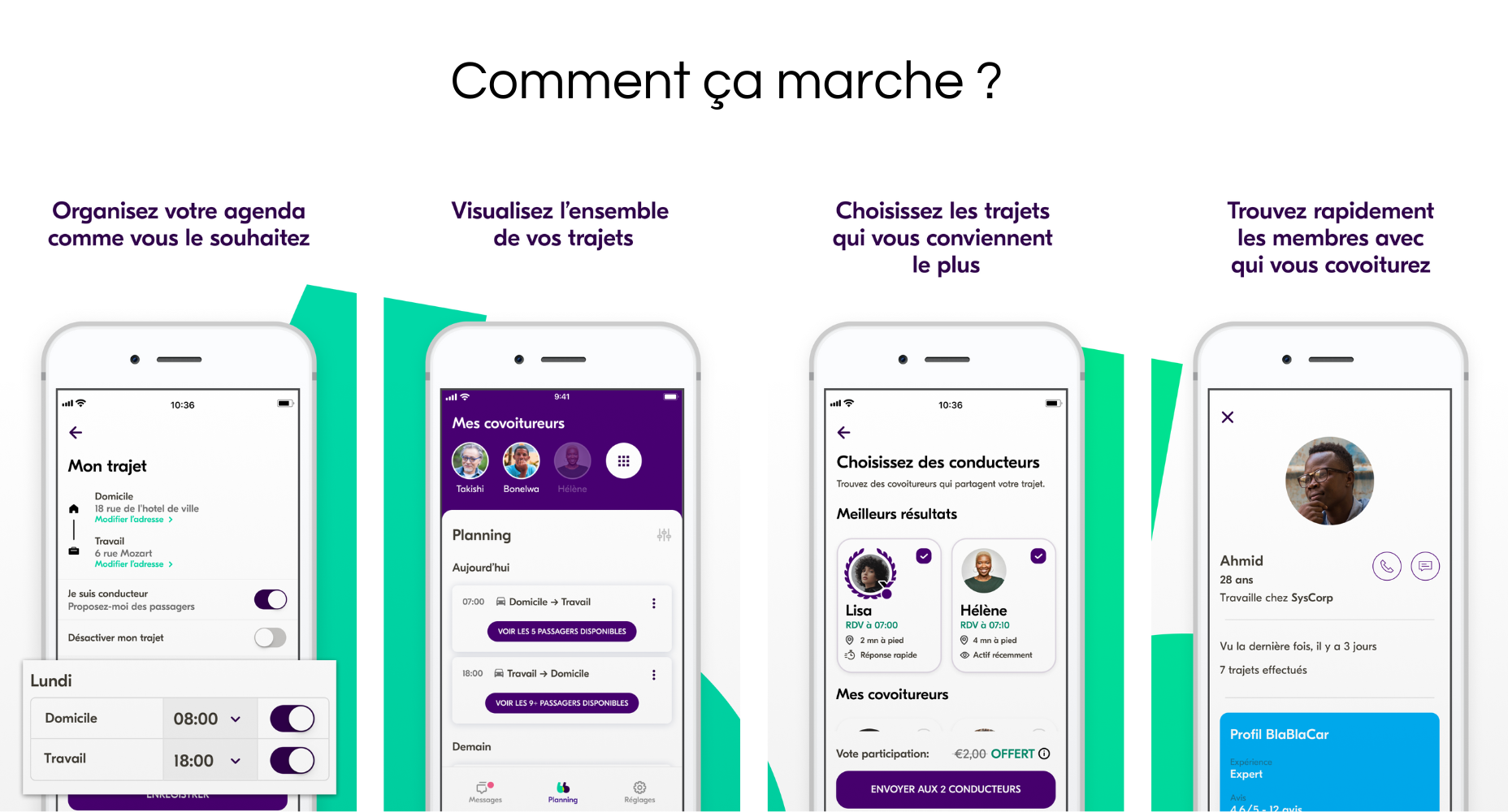 Économisez des frais de voiture ! BlaBlaLines Covoiturage > Travail — BlaBlaCar Daily