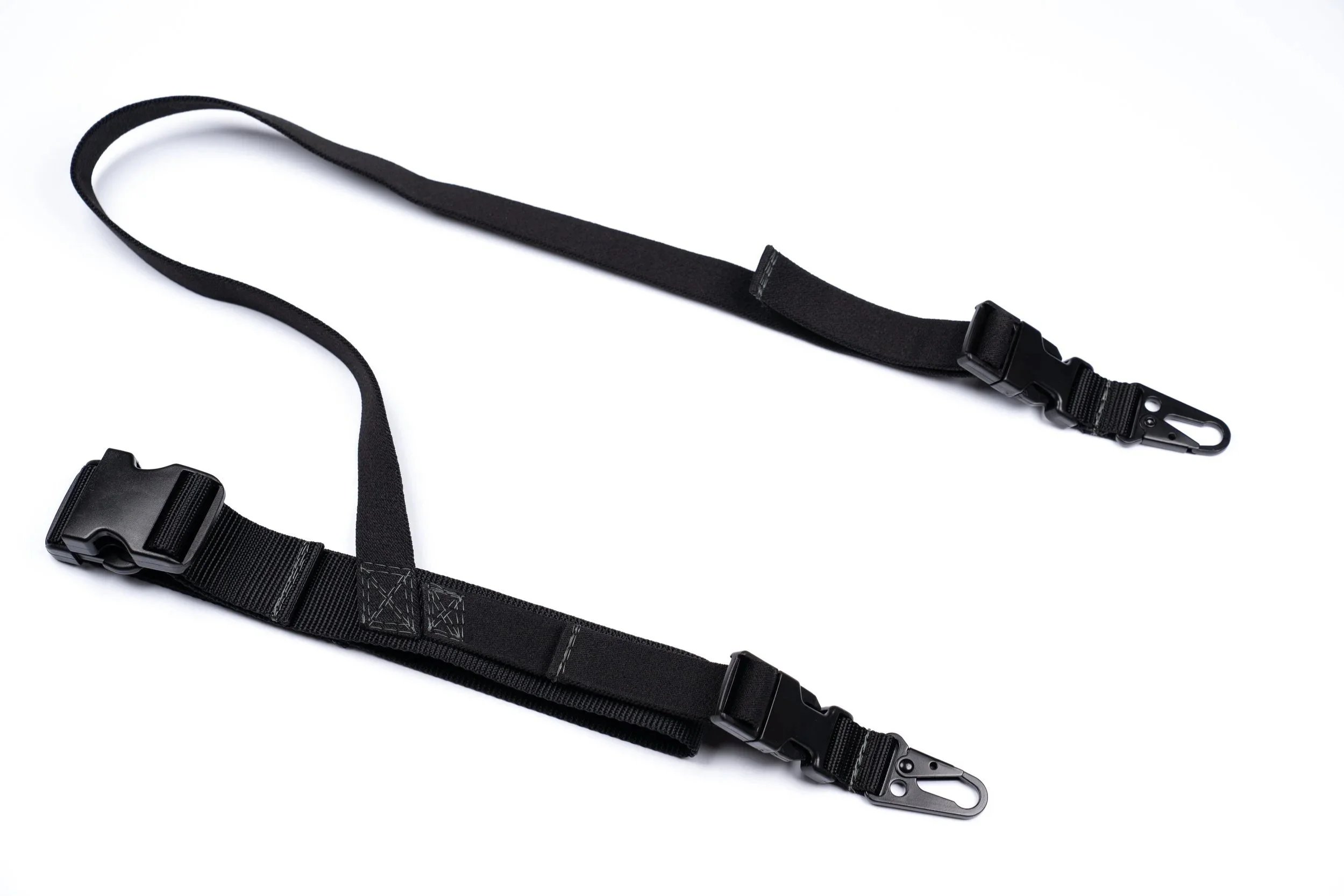 Black HK Sling with mil-spec 1250 ft-lb webbing, USA-made buckles & HK clips. Premium tactical sling trusted by military, SWAT & law enforcement.