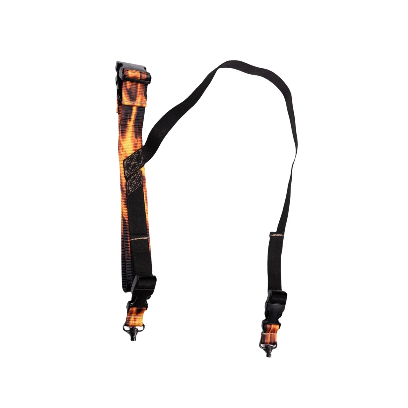 Flames QD Sling with 1250 ft-lb mil-spec webbing & USA-made buckles. Tactical sling trusted by law enforcement, military & Airsoft.