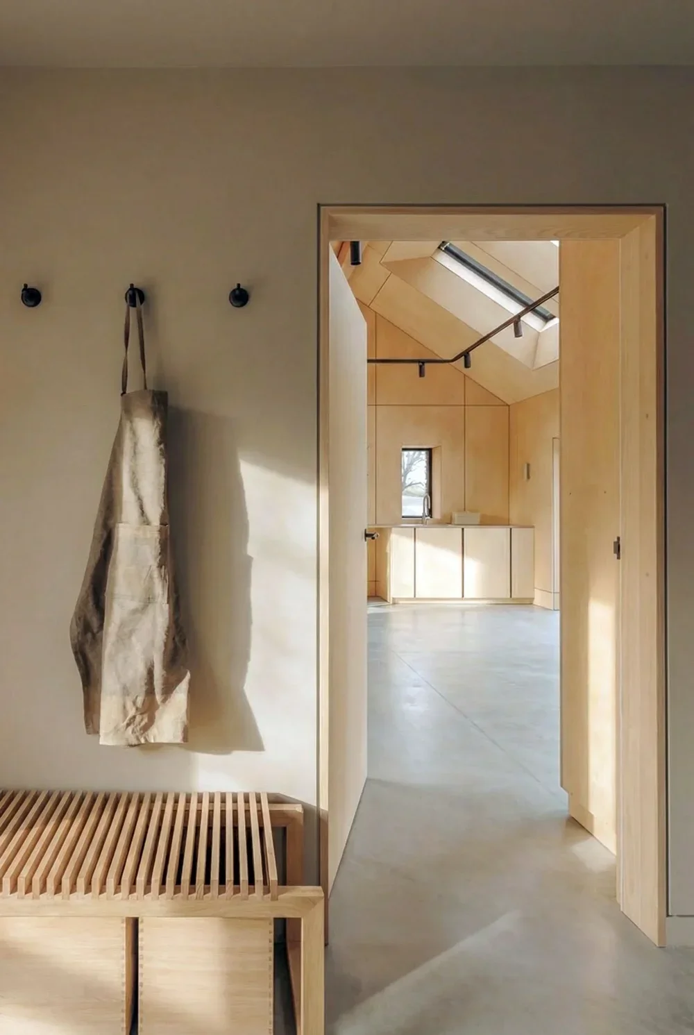 Built-in joinery detail with timber finish and clean, minimalist lines