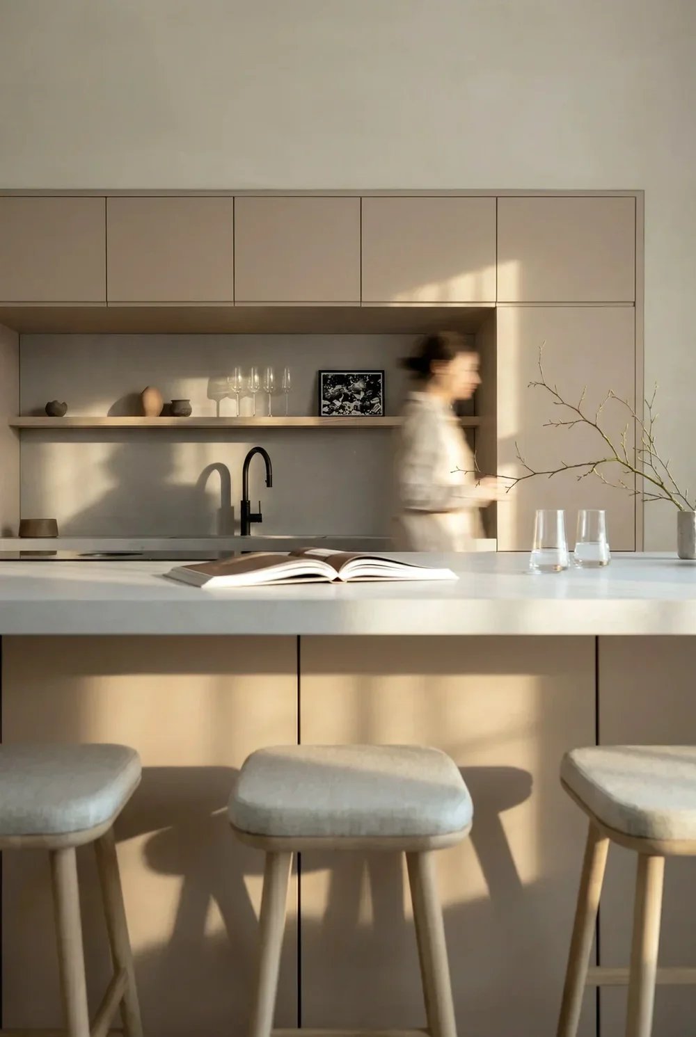 Modern kitchen with timber cabinetry and stone worktop in a Koto home