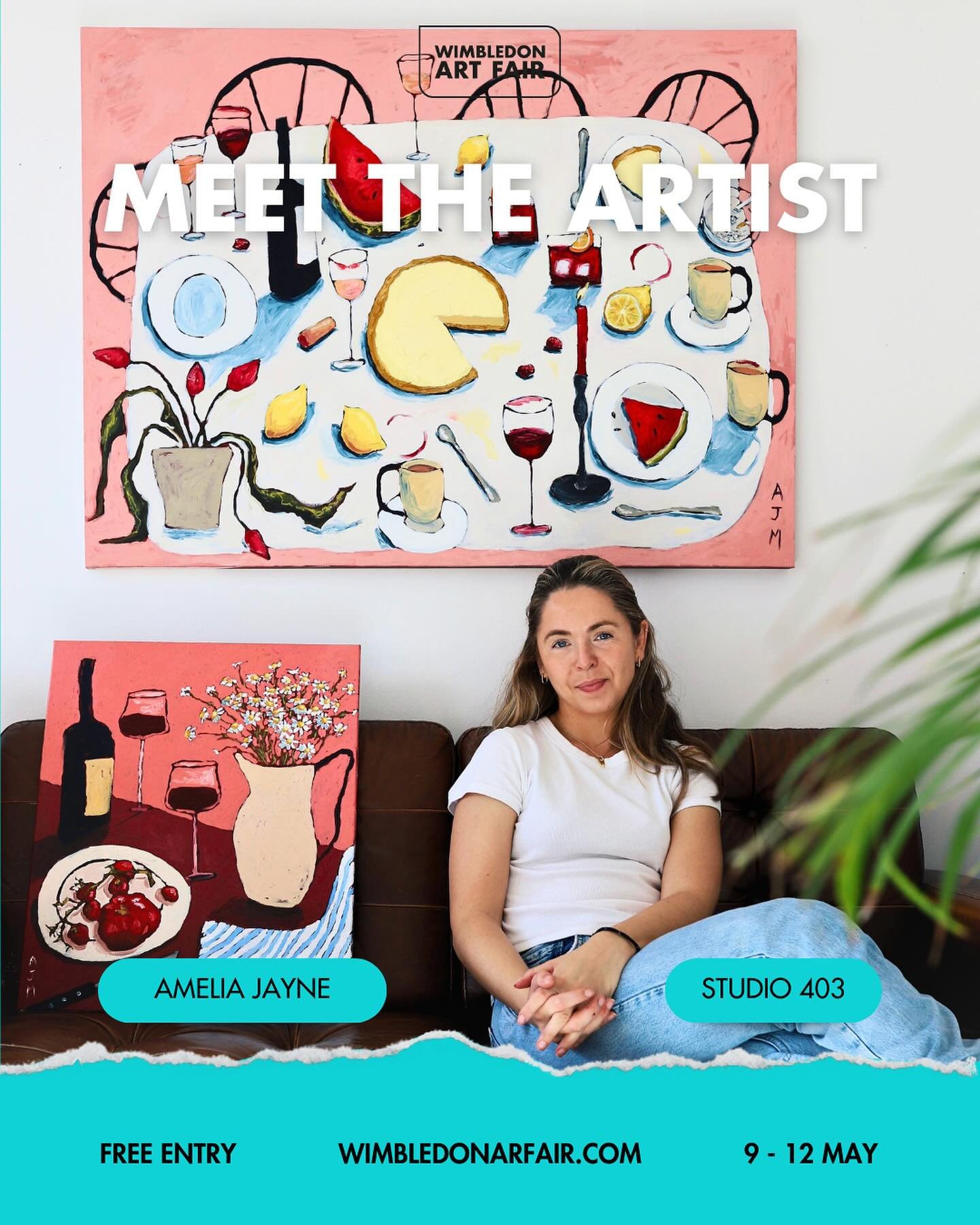 Meet Amelia Jayne | Studio 403 🔵

Savour the warmth of shared moments around the table with @ameliajayne.art&rsquo;s nostalgic oil paintings. 🍽️🖌️

Amelia&rsquo;s vibrant canvases capture the essence of intimate gatherings, from laughter-filled co