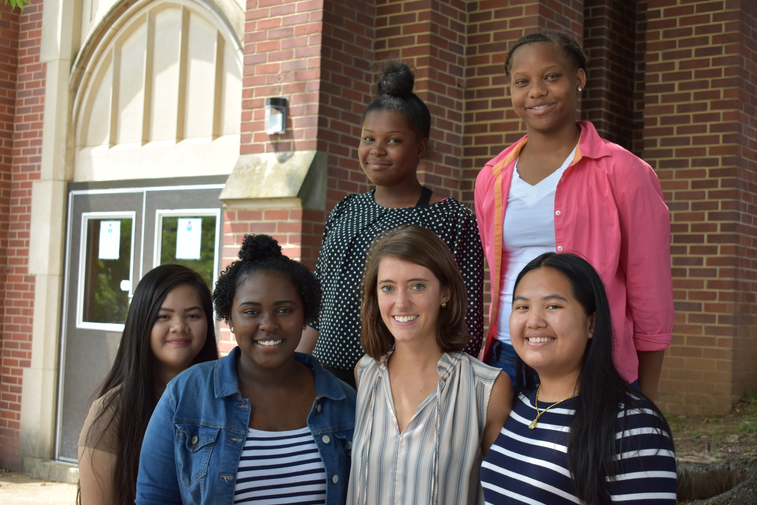 Front row, from left to right - Angela, Emily and Anasha Back row, from left to right - Kiah, Tamya and Tilden