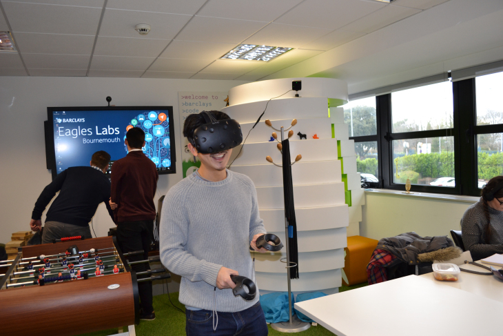 Writer Geoff having a go on some of the latest VR software
