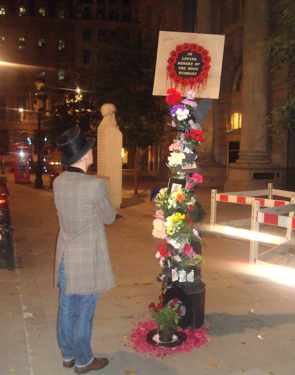 K-Guy’s shrine outside the Bank of England, London.