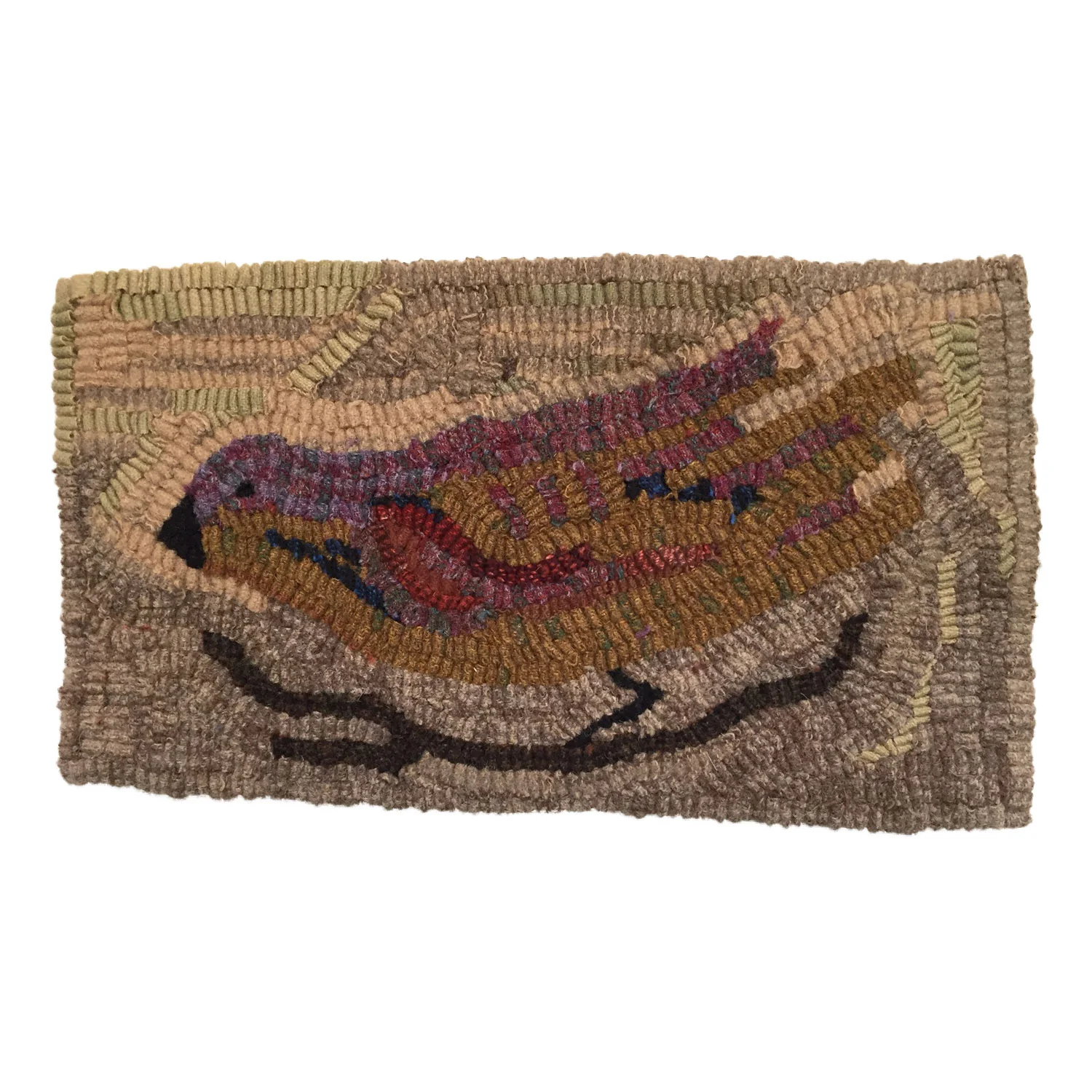 Ruthie the Bird Hooked Rug