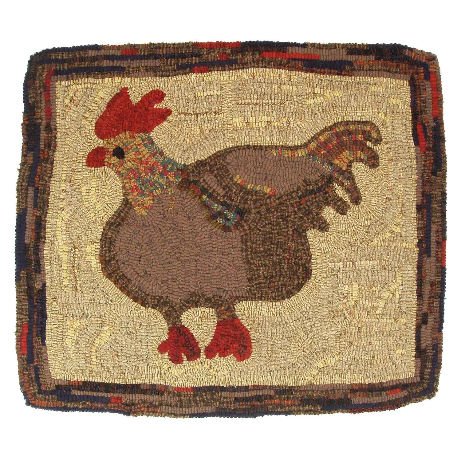 Quick Chicken Hooked Rug