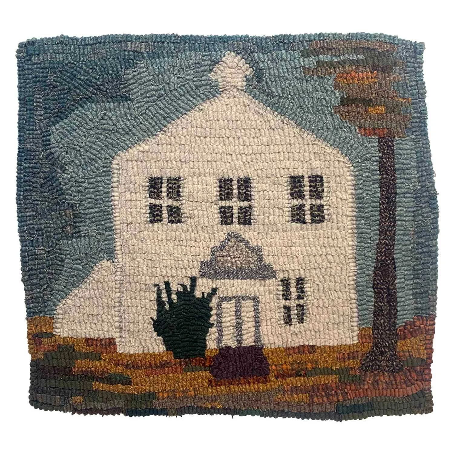 1823 Country Church Hooked Rug