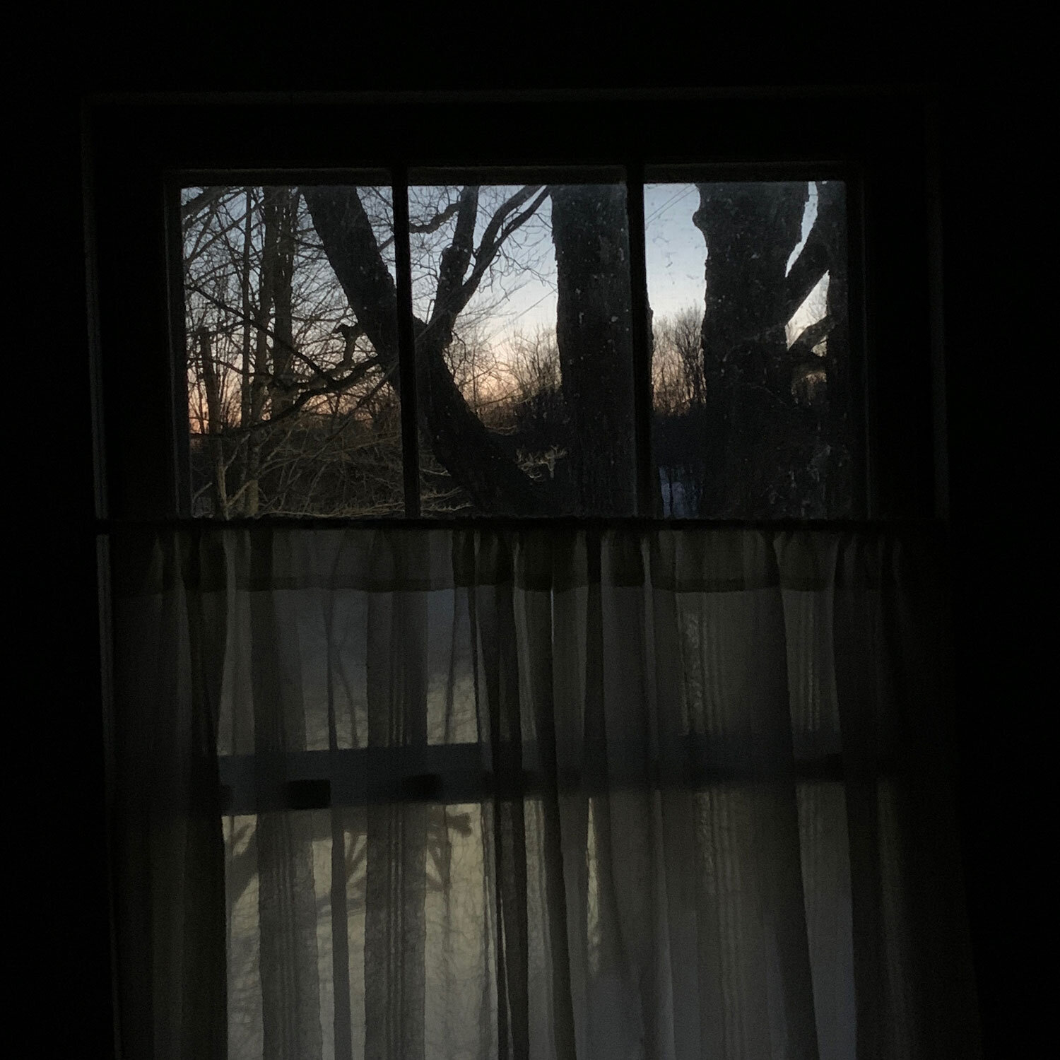 dark window at dusk