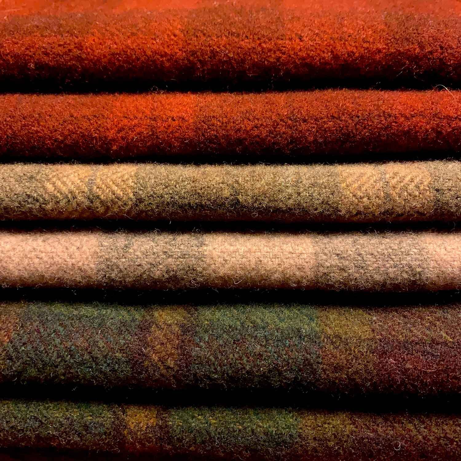 stack of hand dyed wool