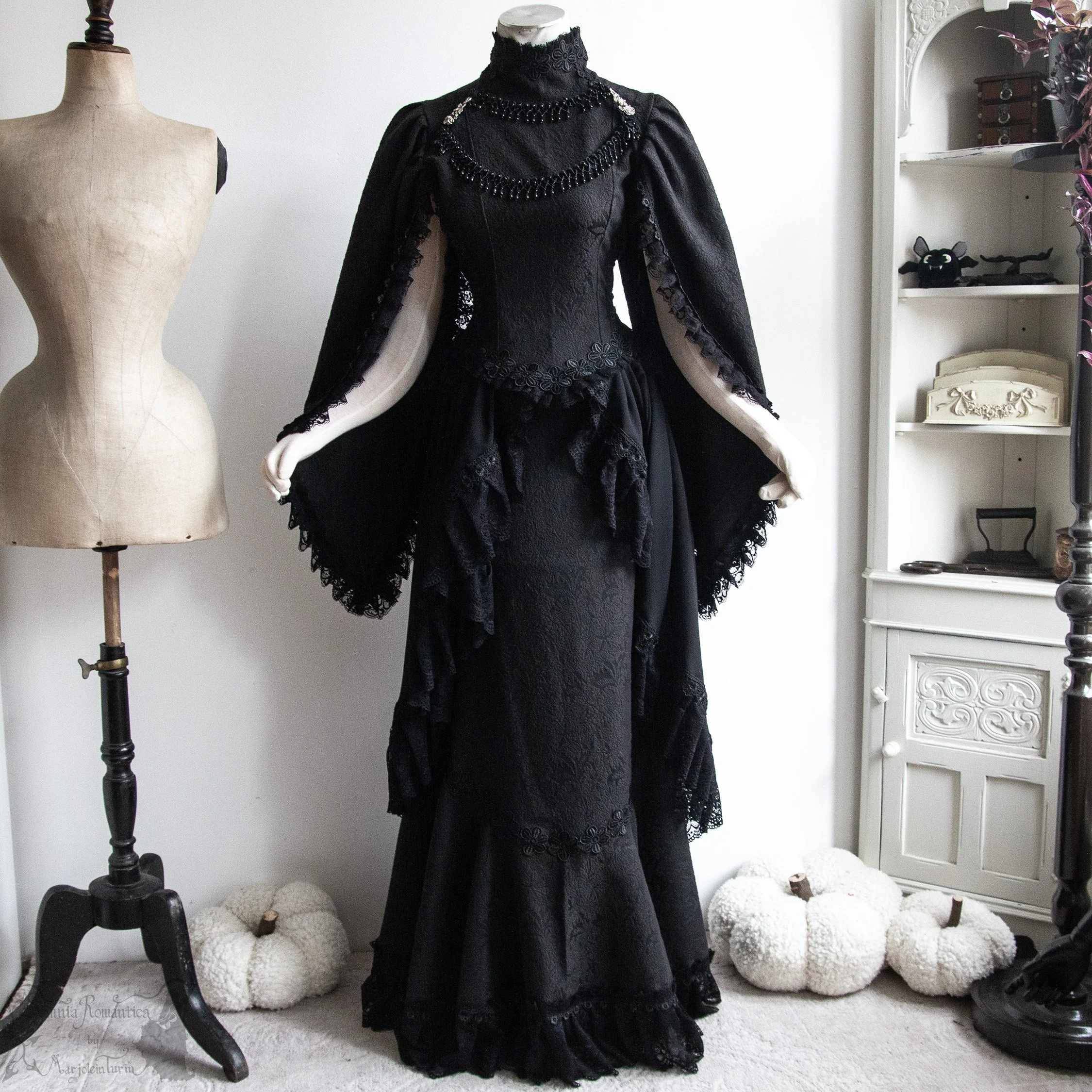Two piece set black jacquard, (S-)M, collection Adorned Ghost 2026