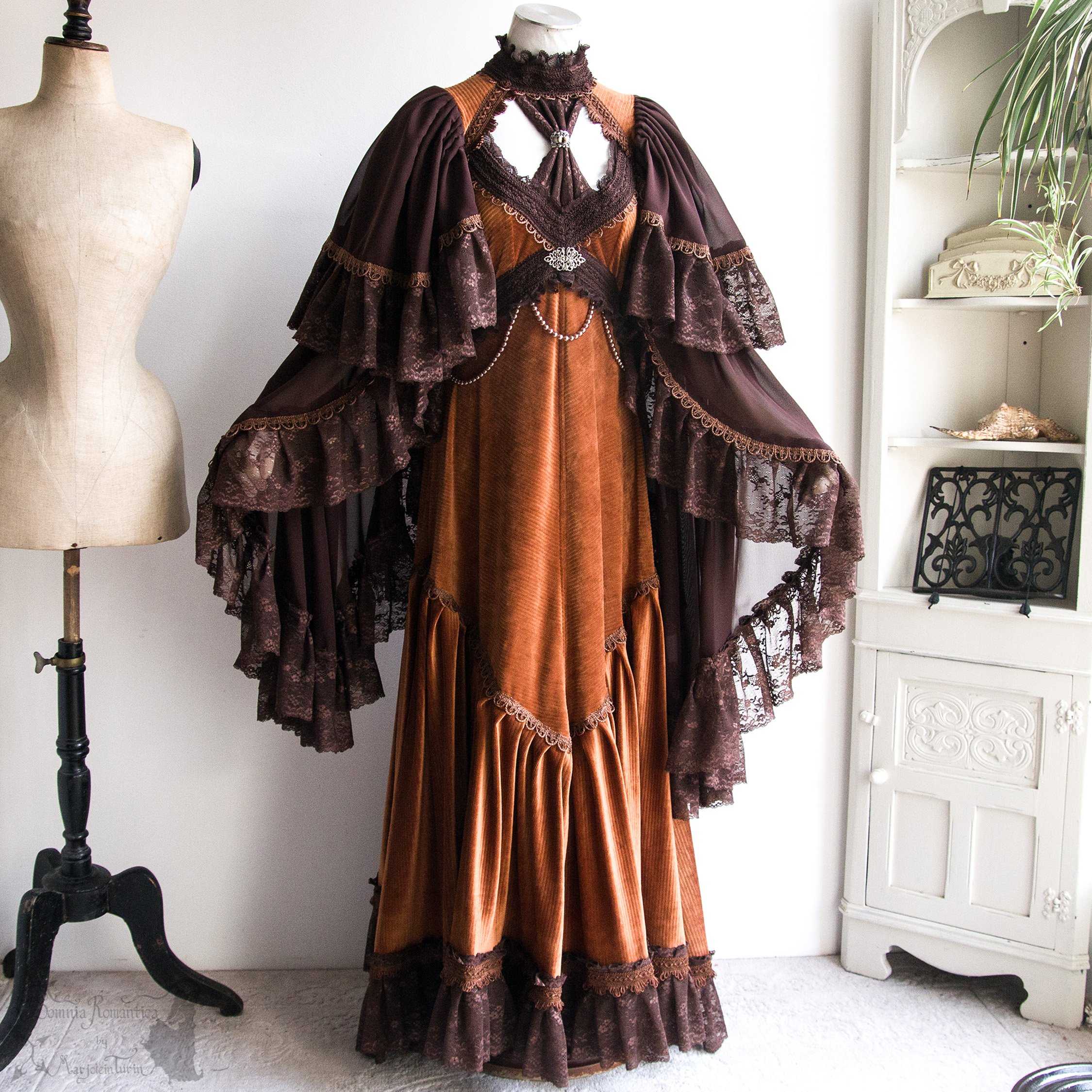 Dress rusty orange with brown, S-M, Sundry designs 2026