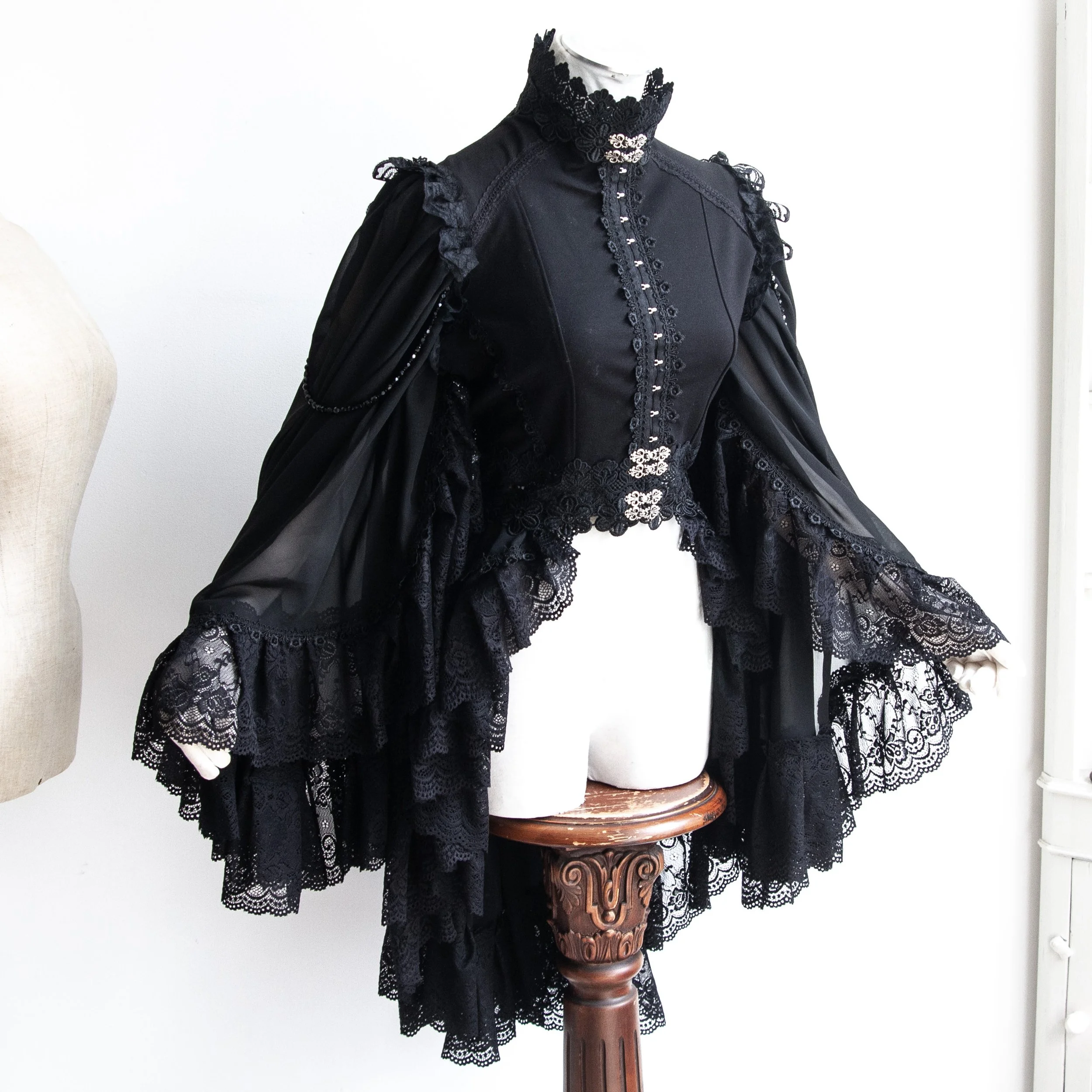 Waistcoat black, S-M, collection Adorned Ghost II