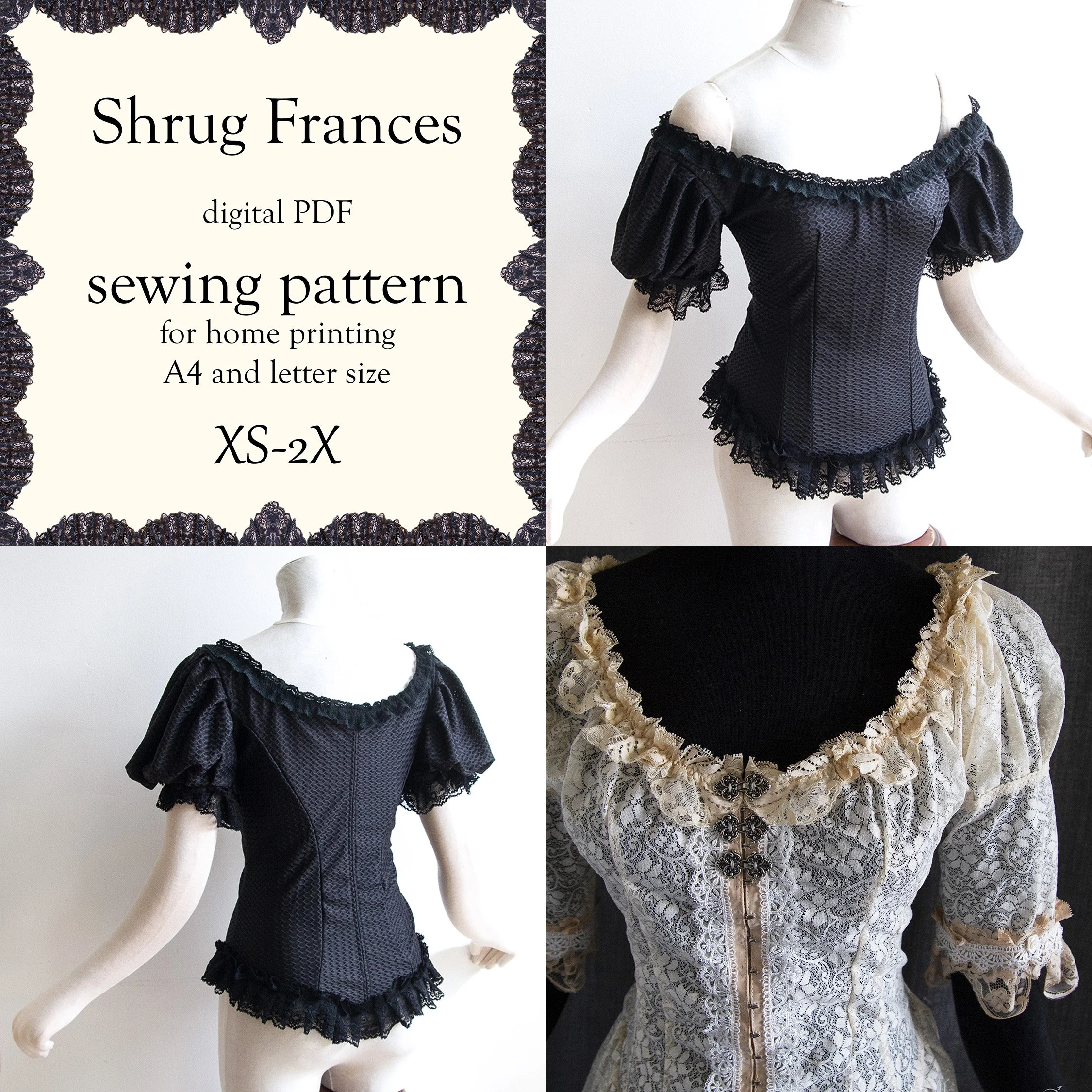 Top Frances, DIGITAL PDF sewing pattern (for A4 and letter size), XS-2X, SSG 020