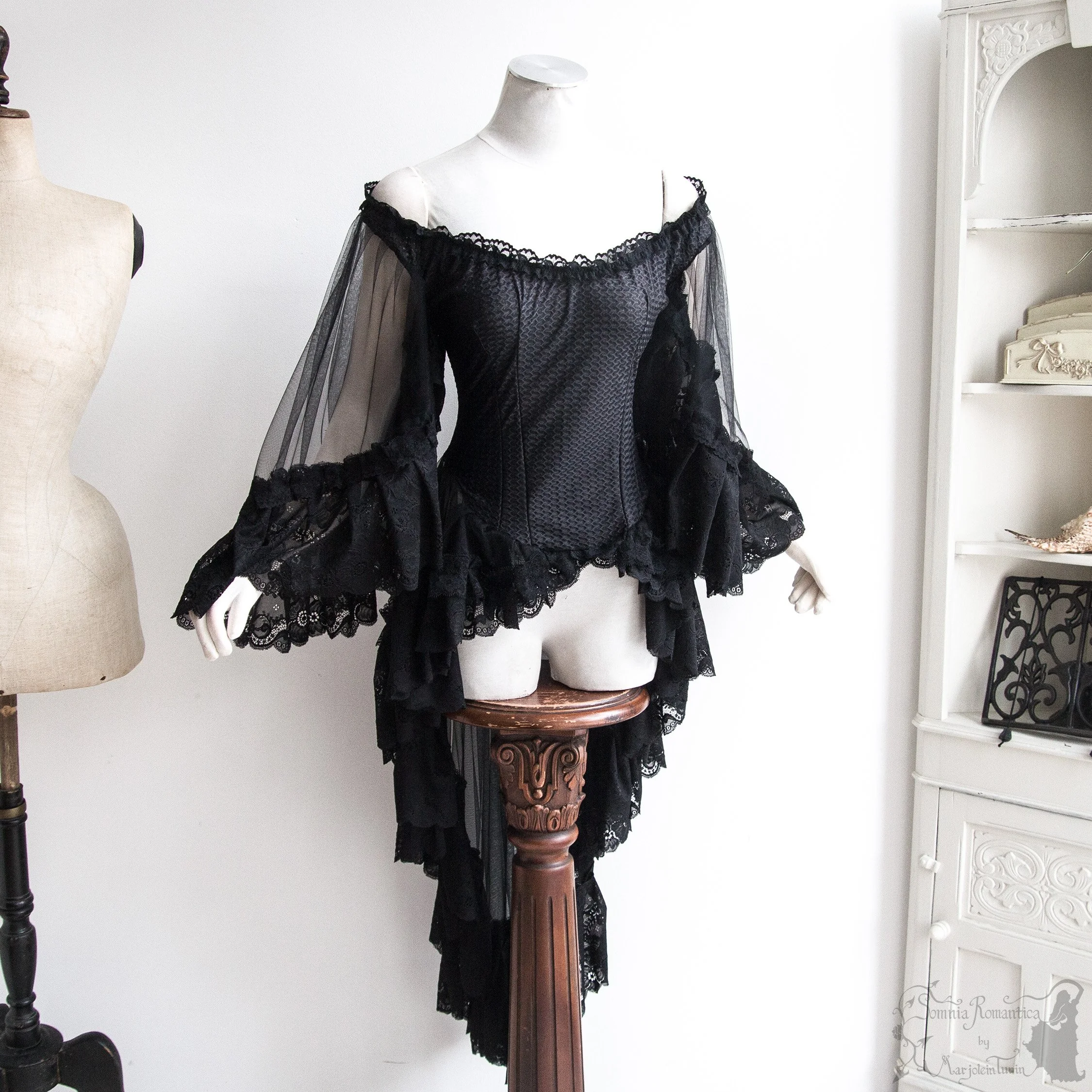 Overdress black mesh and lycra, M-L, sundry designs 2025