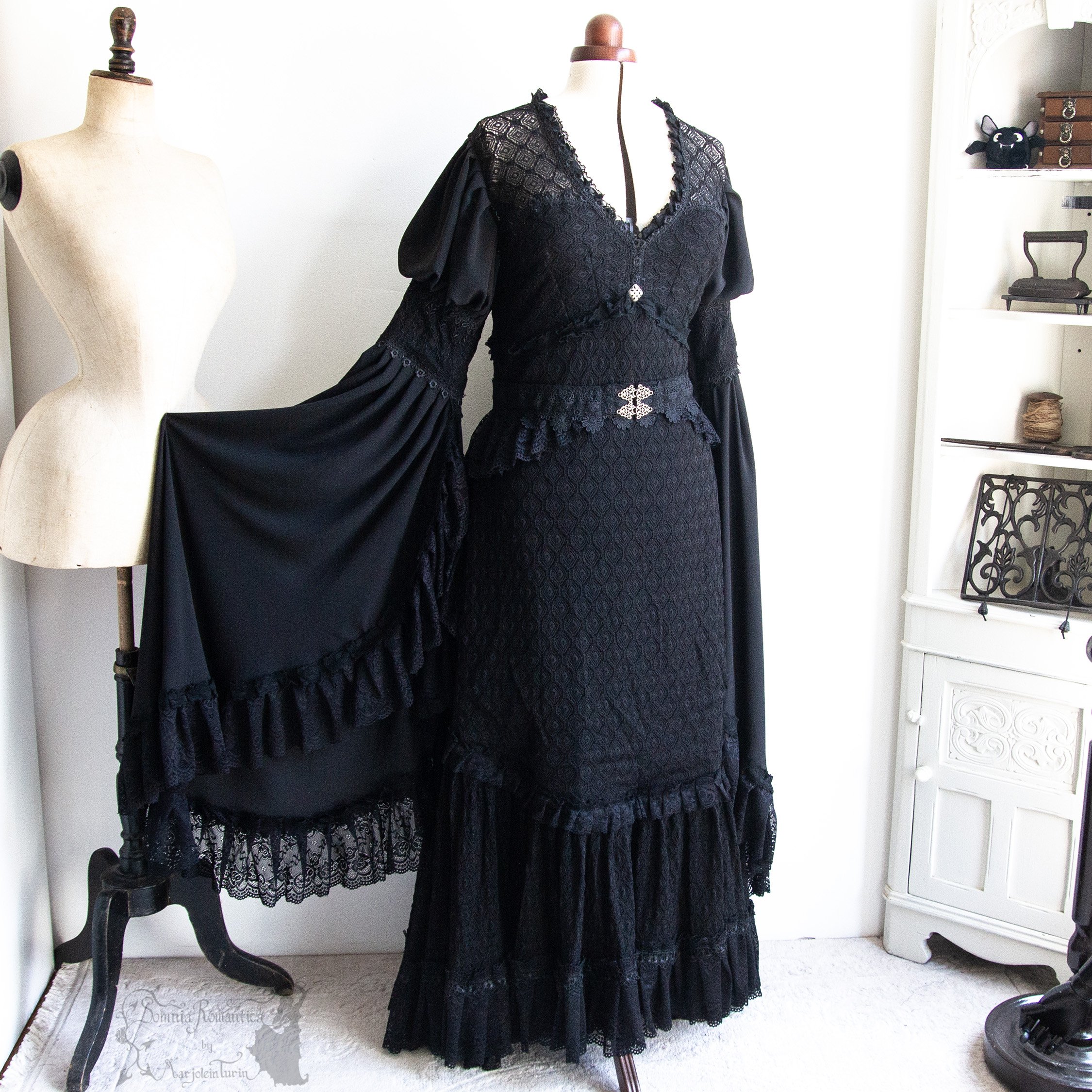 Dress black lace with chiffon, 2X, Sundry designs 2026