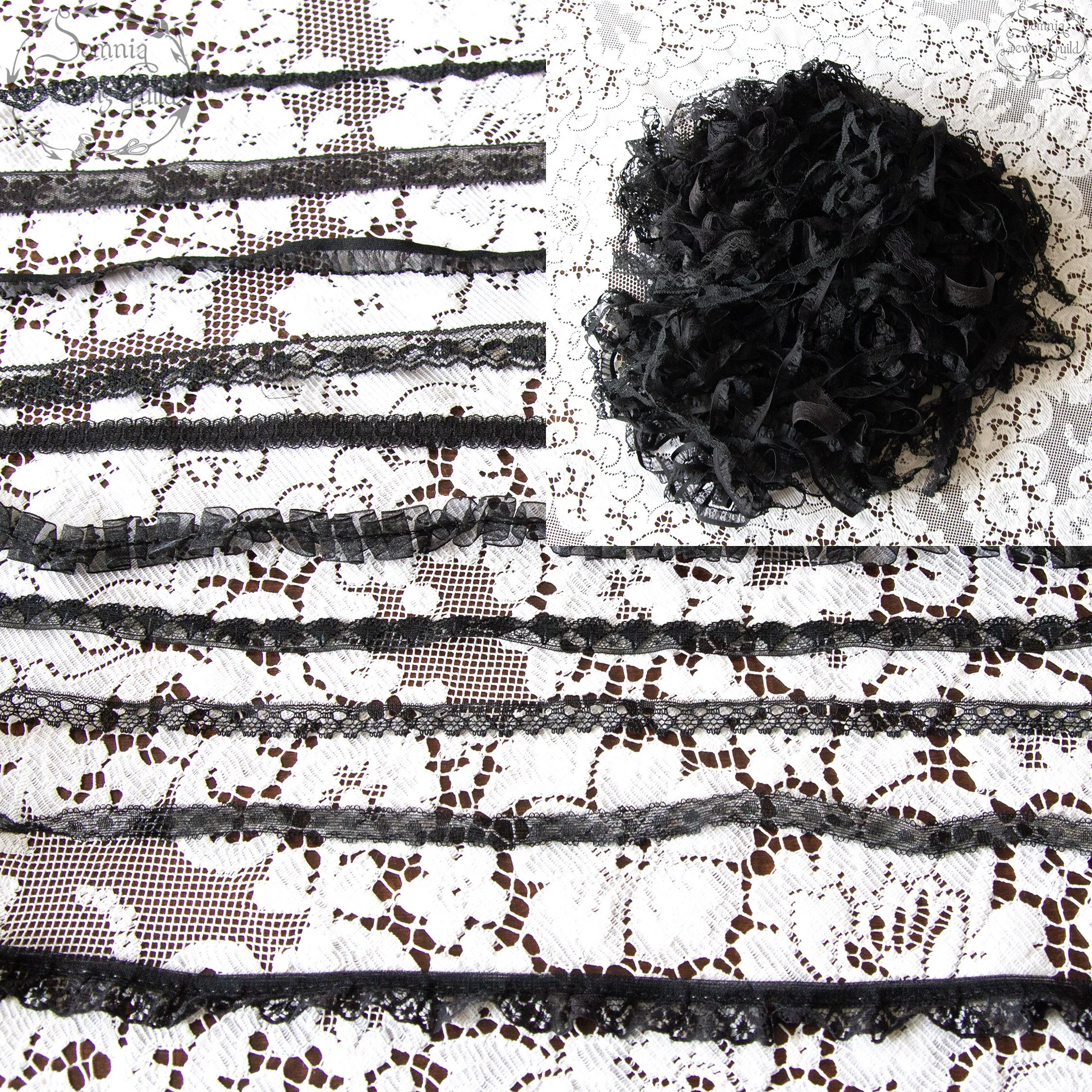 Lace bundle small lot of laces, 60+ yards in total