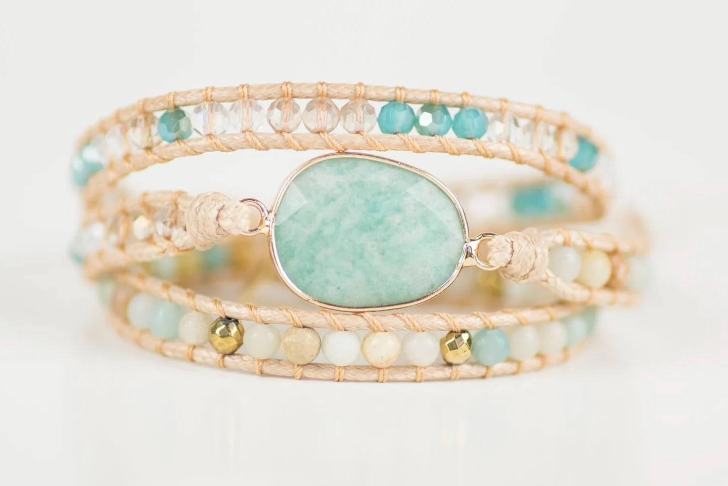 Amazonite and Agate Moon bracelet