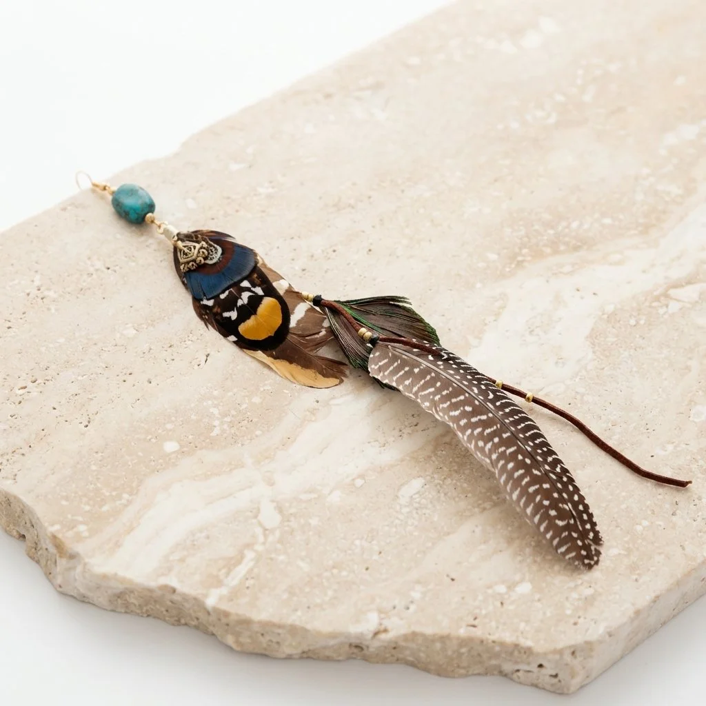 Gaia Feather Earring or Clip