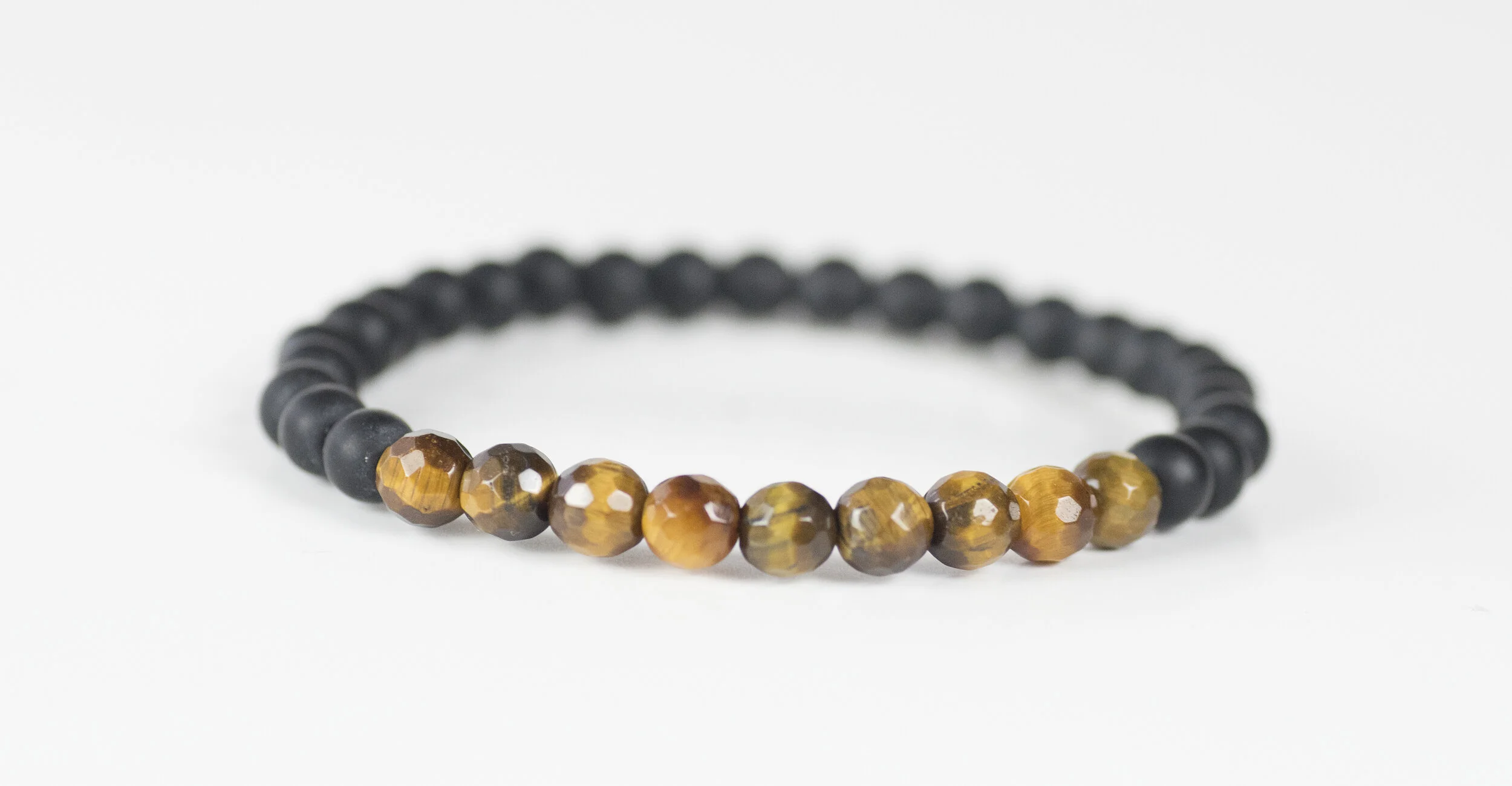 Men's Bracelet with Tigers Eye and Onyx