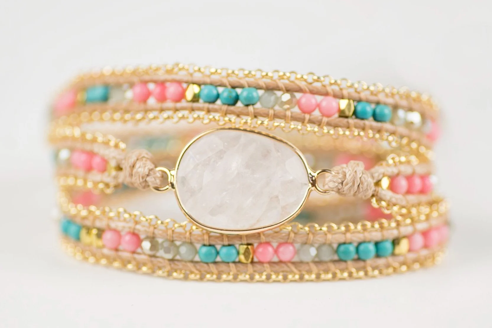 Clear Quartz Crystal gemstone bracelet