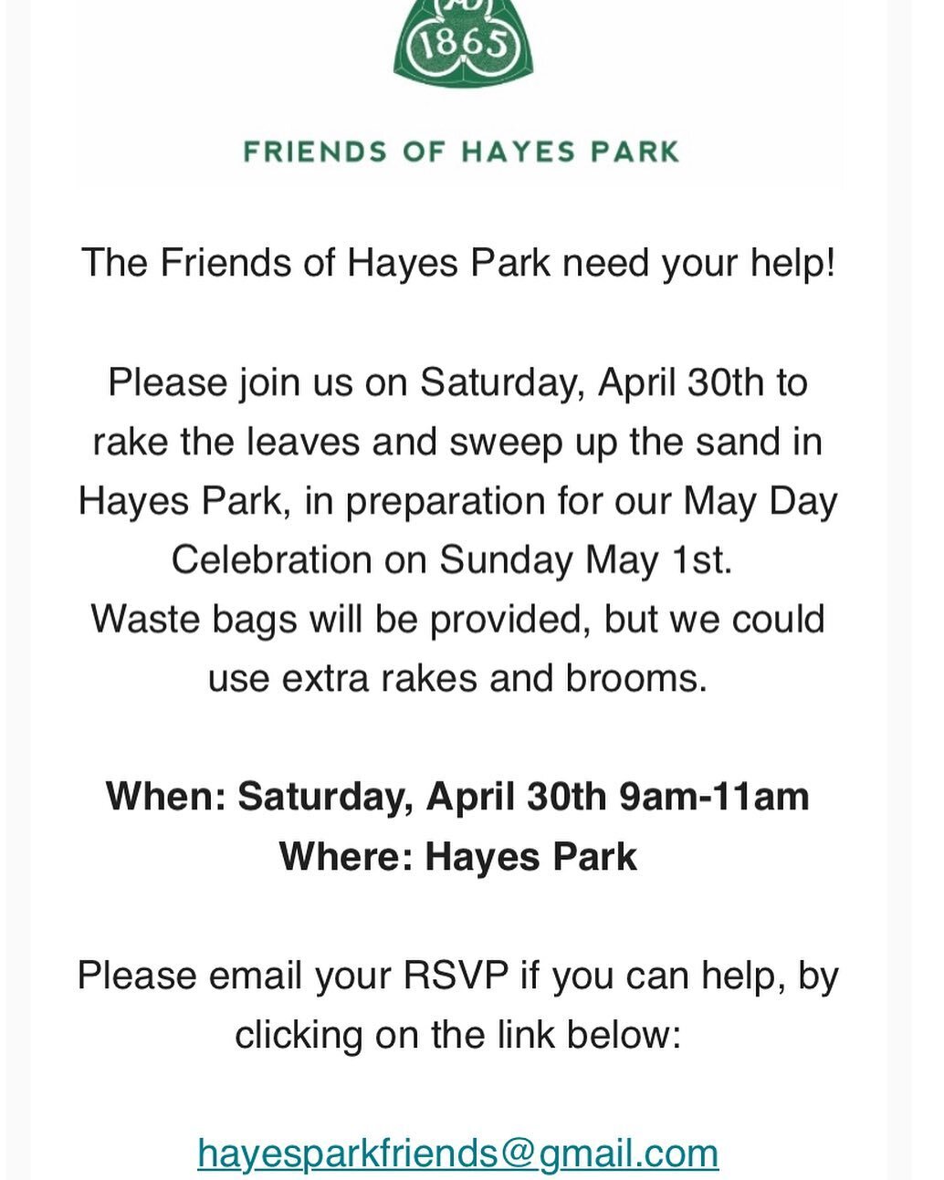🌺🌼🌸 Clean Up Day is this Saturday in preparation for our May Day celebration on Sunday May 1st! If you are around, please stop by, any and all are welcome on both days! Community spirit is in the spring air! See you this wknd!