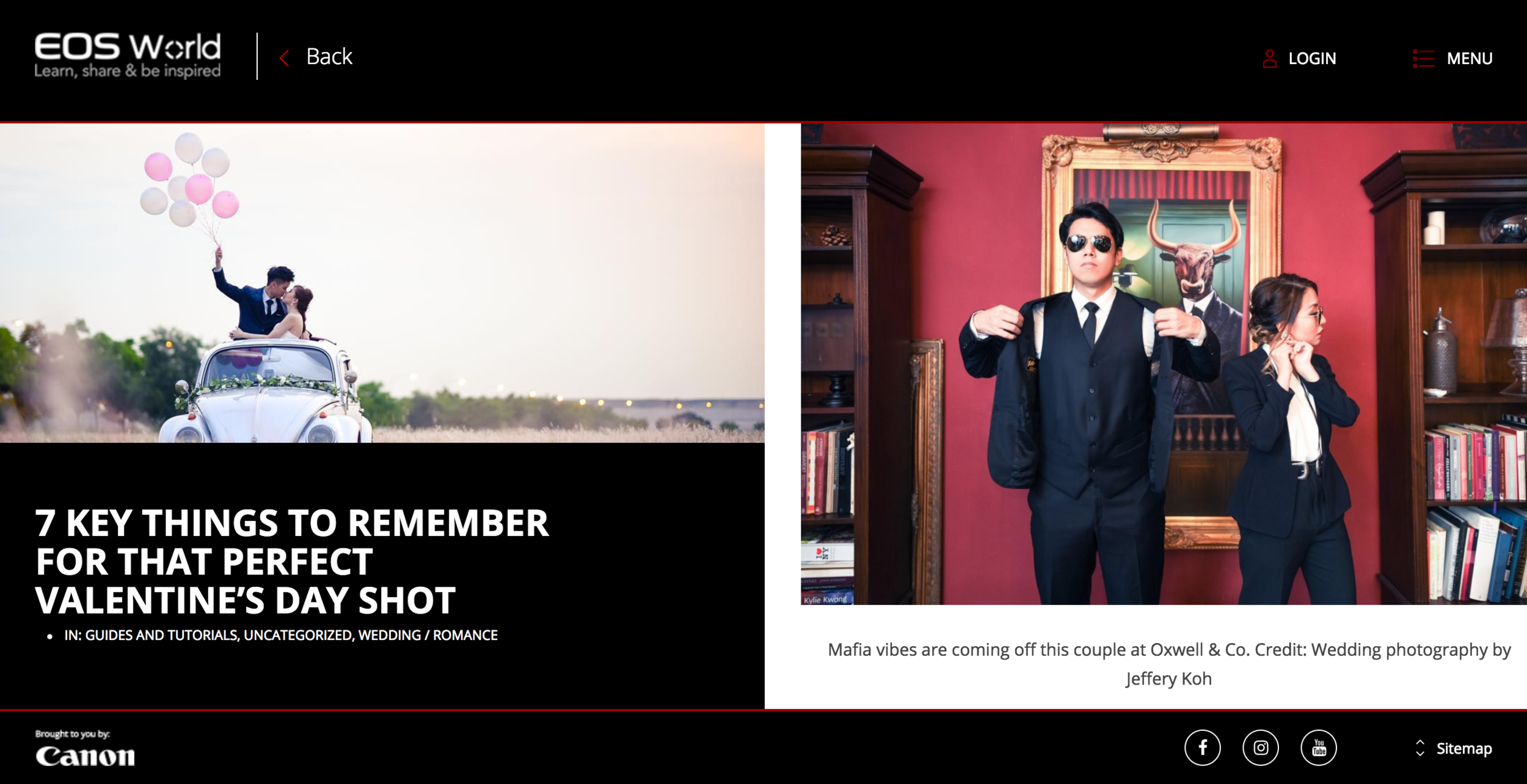 Article ; special mention by EOS World, Canon