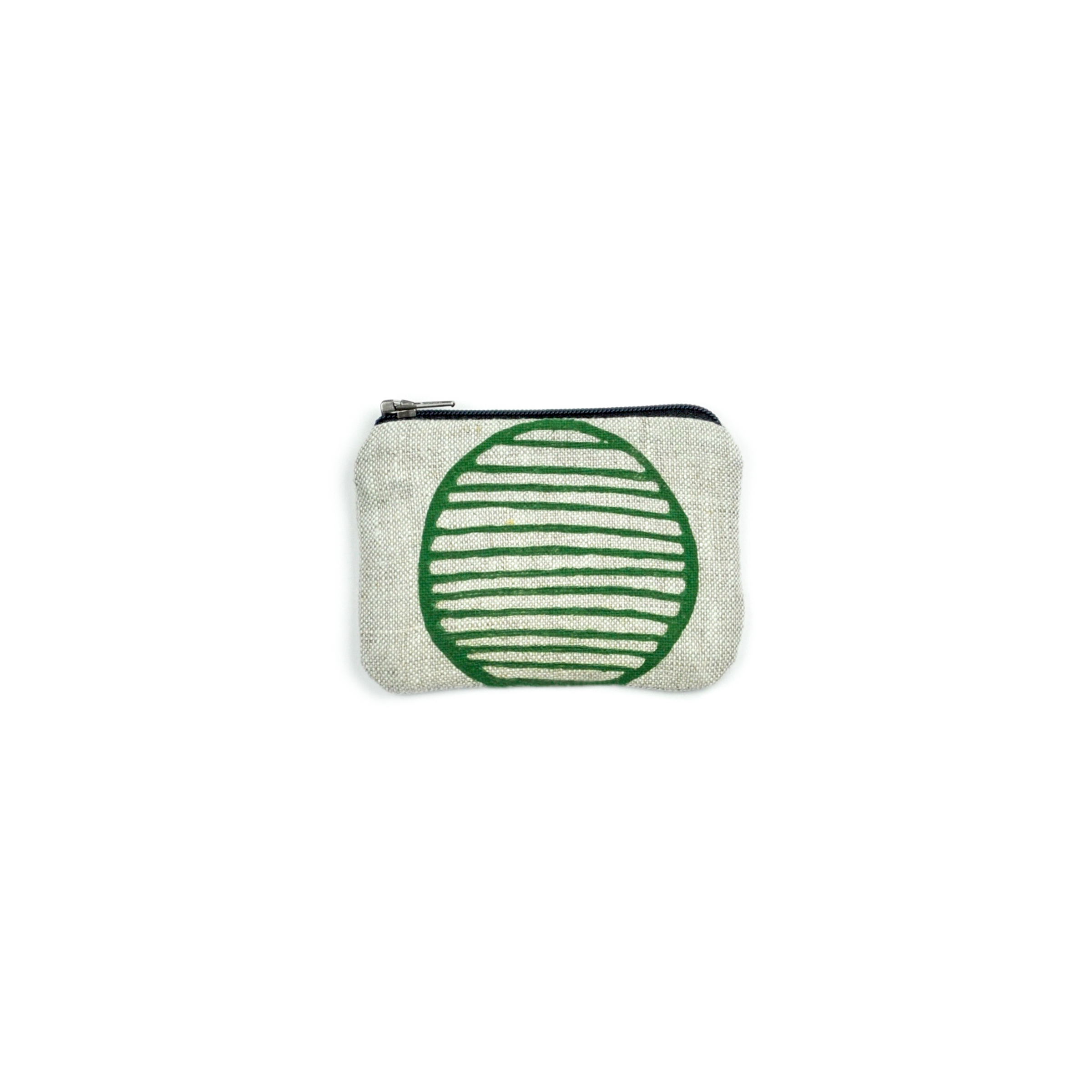 Red Heart Blockprint Linen Coin Purse — Gray Green Goods