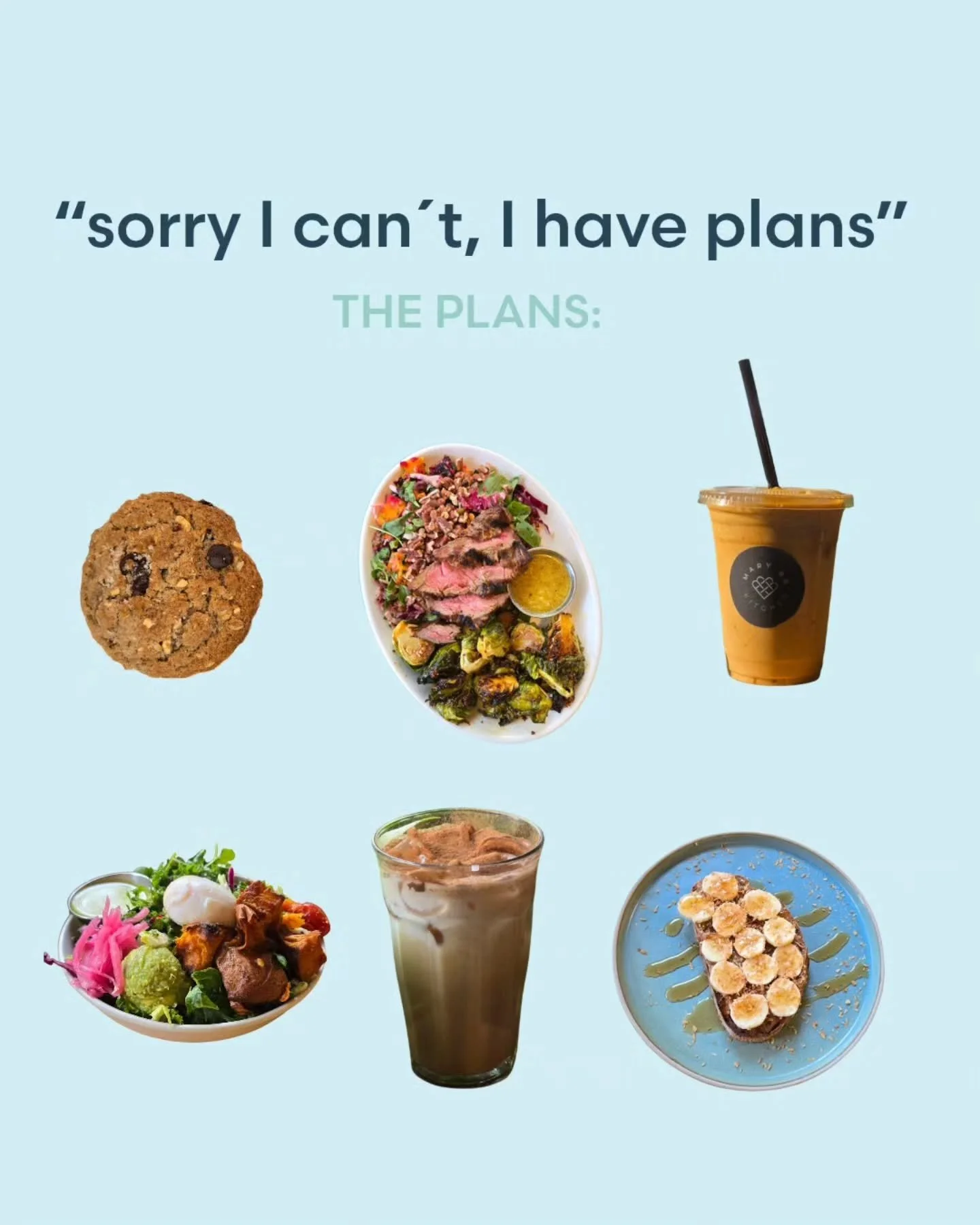 &ldquo;Sorry, I can&rsquo;t&hellip; I have plans.&rdquo; 😏

Those plans? Devouring our amazing Enlighten Chocolate Chip Cookie 🍪, sipping amazing Pumpkin Spice Smoothie 🎃, digging into the freshest California Breakfast 🥑🍳, and honestly&hellip; p