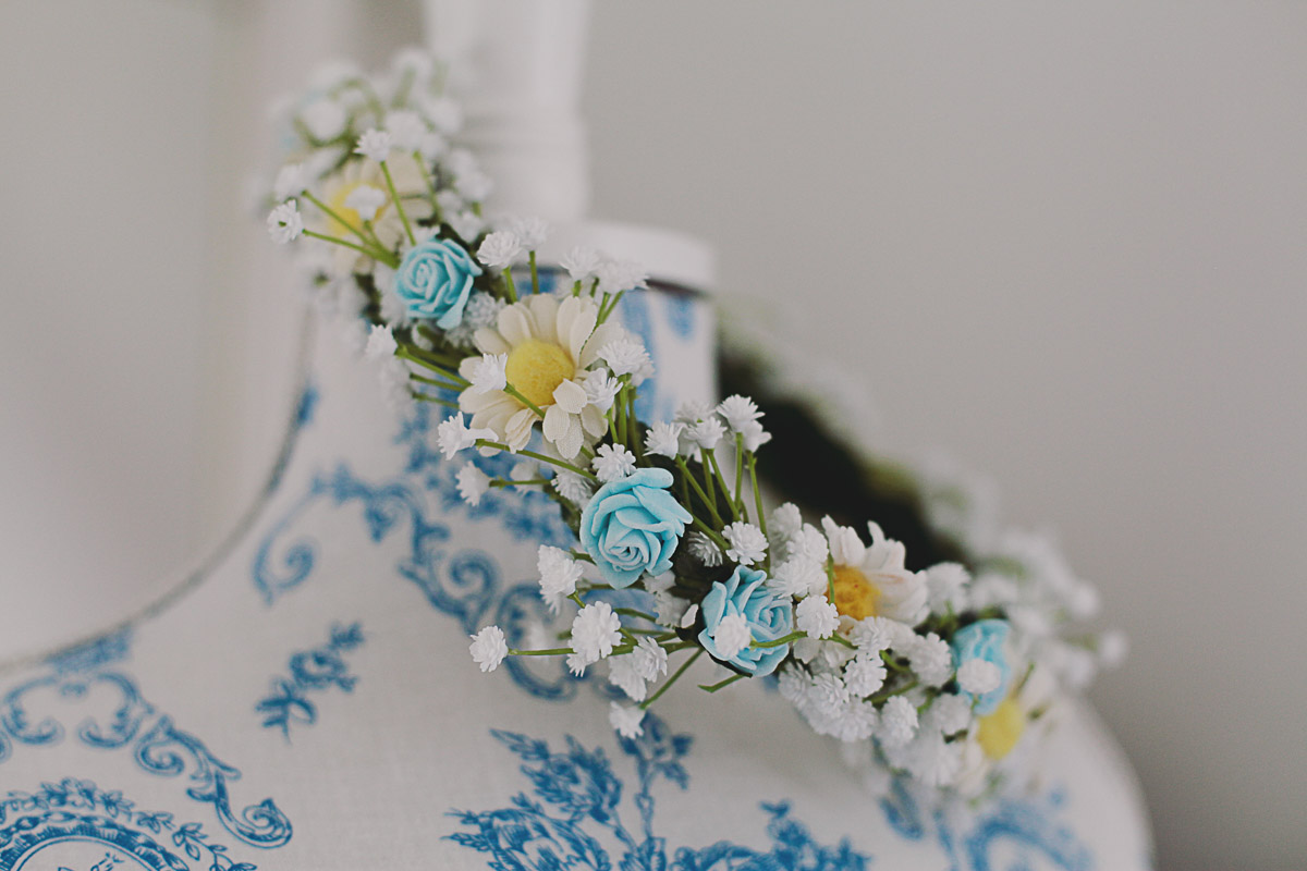 Wedding Flower Crown Pastel - UK Alternative Wedding Photography Chloe Lee Photo
